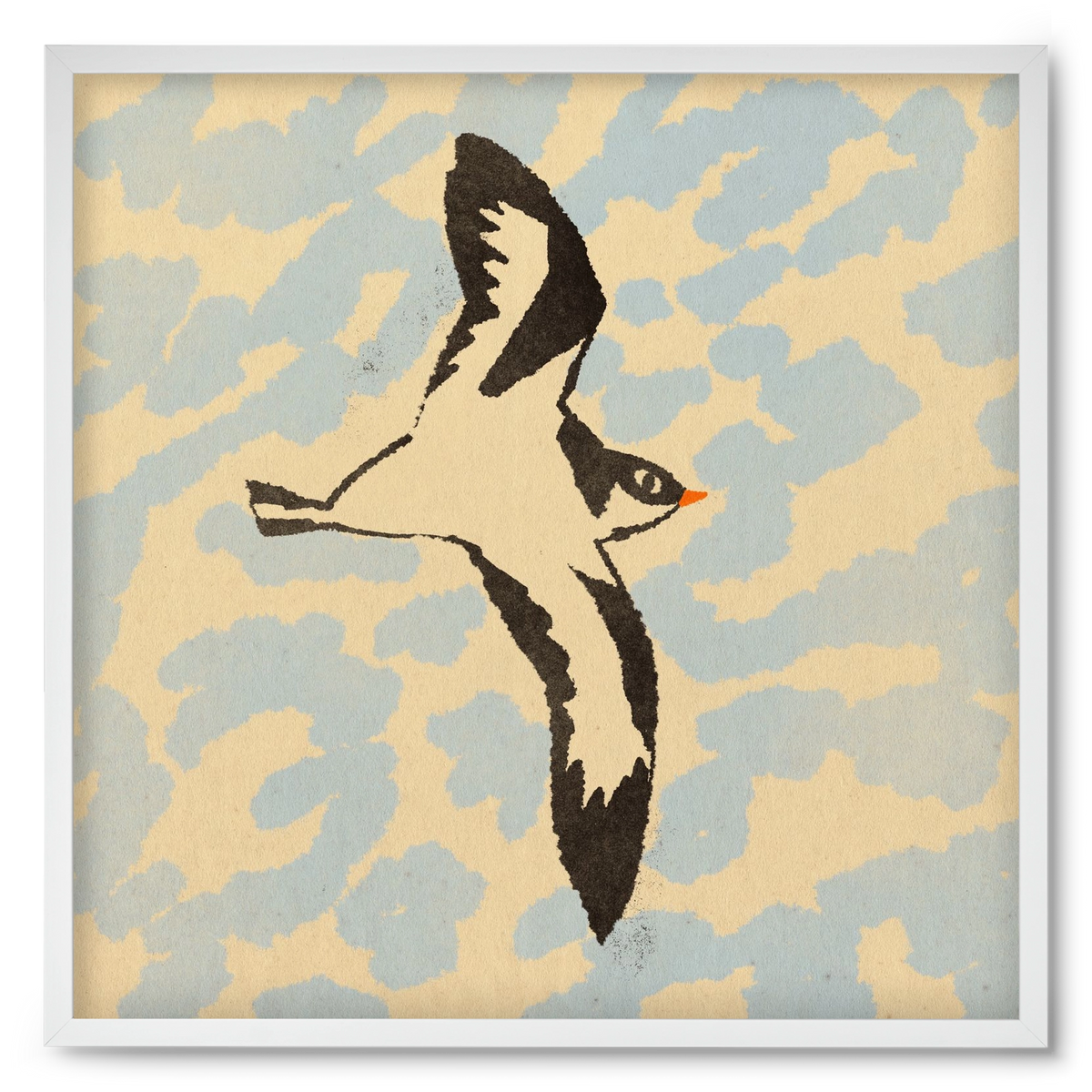 Swallow bird, 50x50 cm (50x50 cm), Fehér keret
