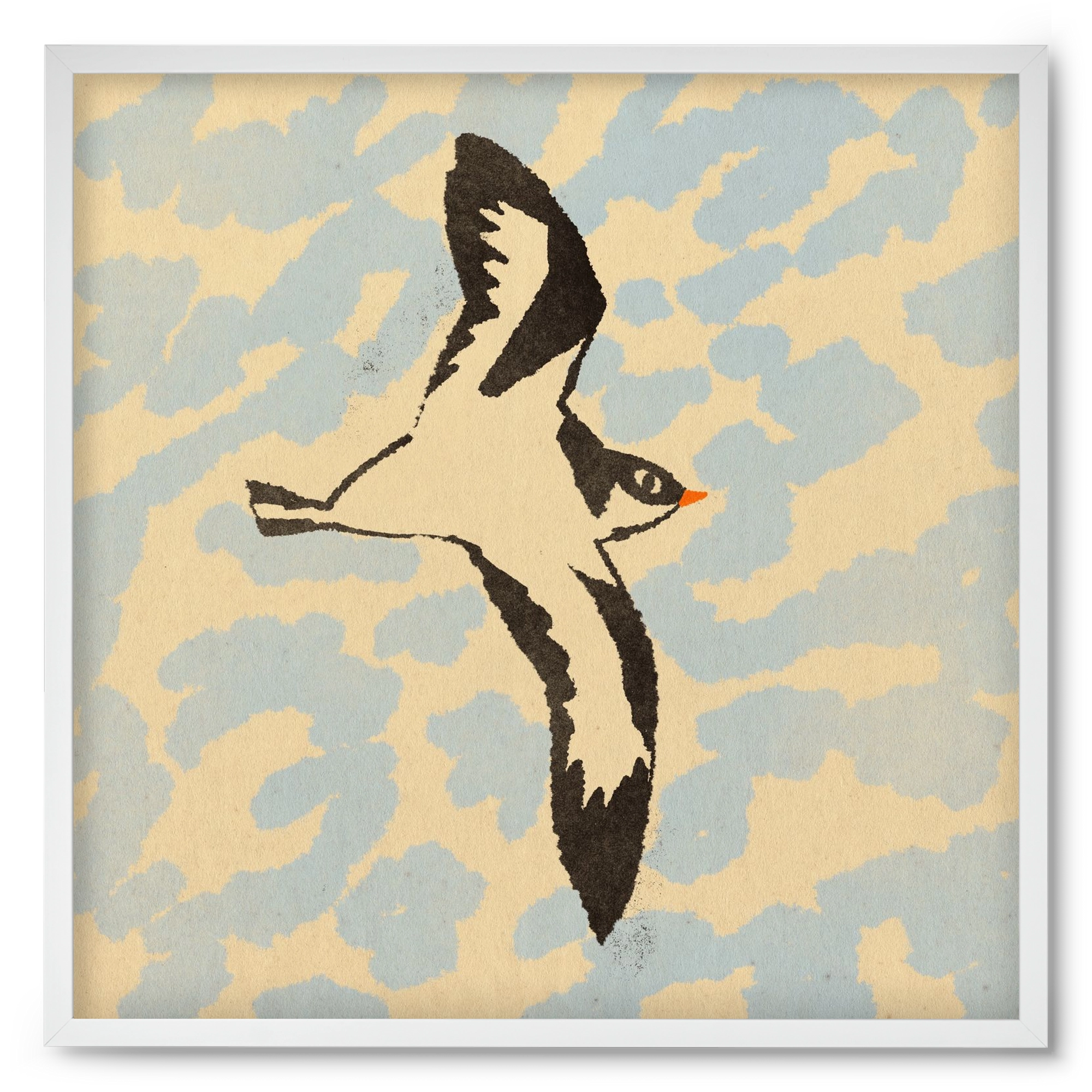 Swallow bird, 50x50 cm (50x50 cm), Fehér keret