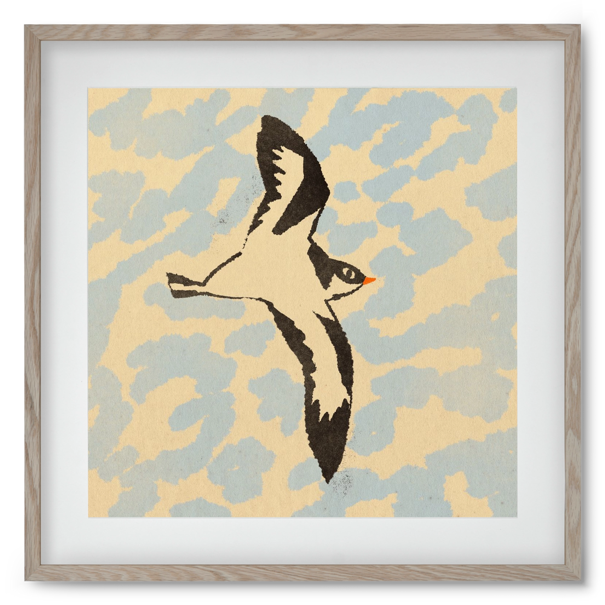 Swallow bird, 50x50 cm (40x40 cm), Tölgy keret, paszpartuval