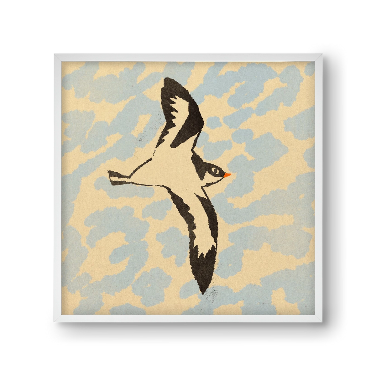 Swallow bird, 30x30 cm (30x30 cm), Fehér keret