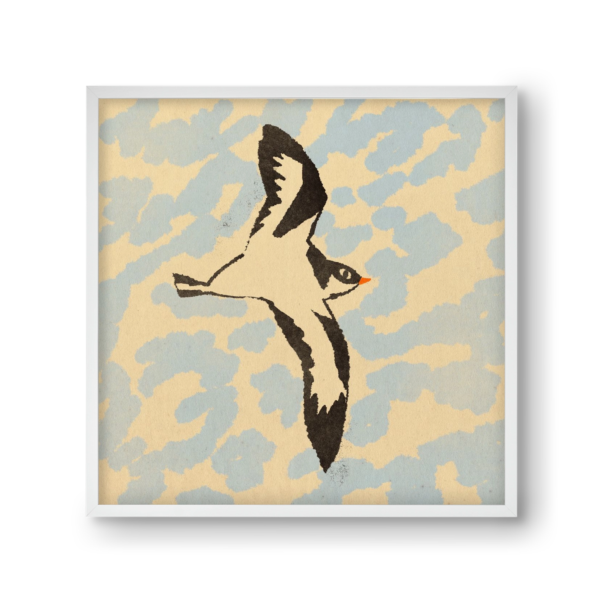 Swallow bird, 30x30 cm (30x30 cm), Fehér keret