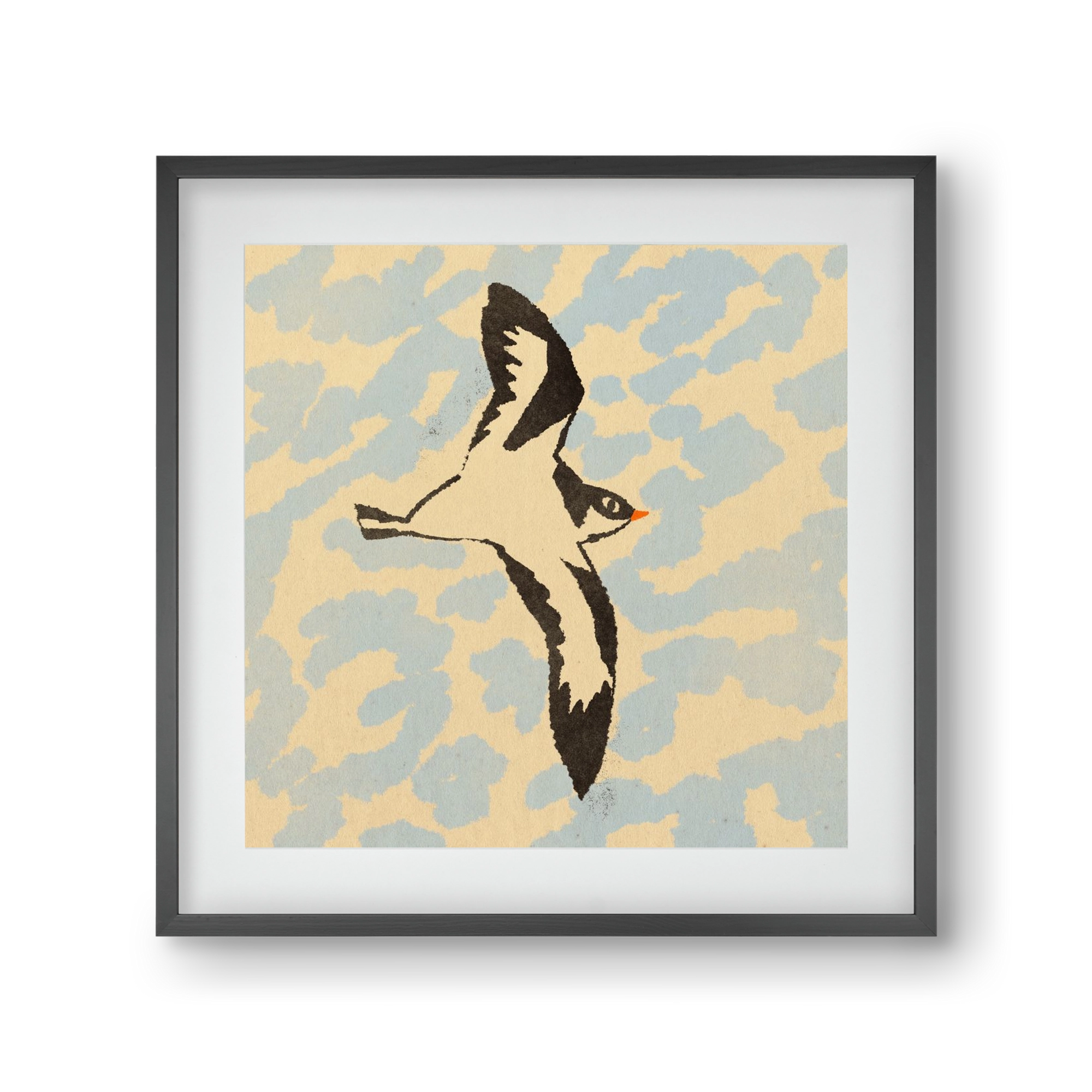 Swallow bird, 30x30 cm (20x20 cm), Fekete keret, paszpartuval