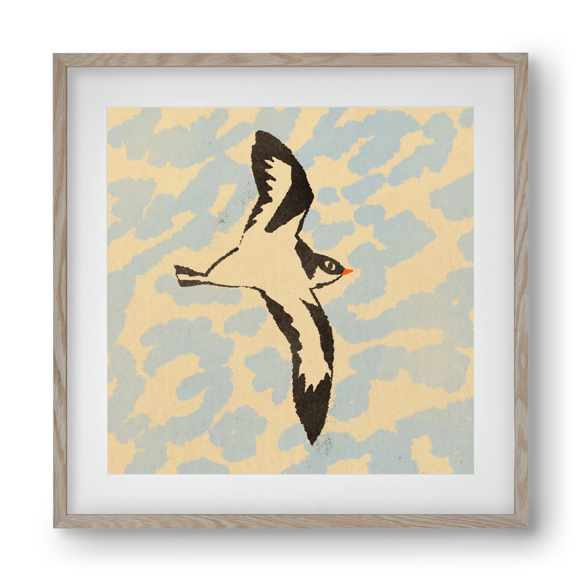 Swallow bird, 40x40 cm (30x30 cm), Tölgy keret, paszpartuval