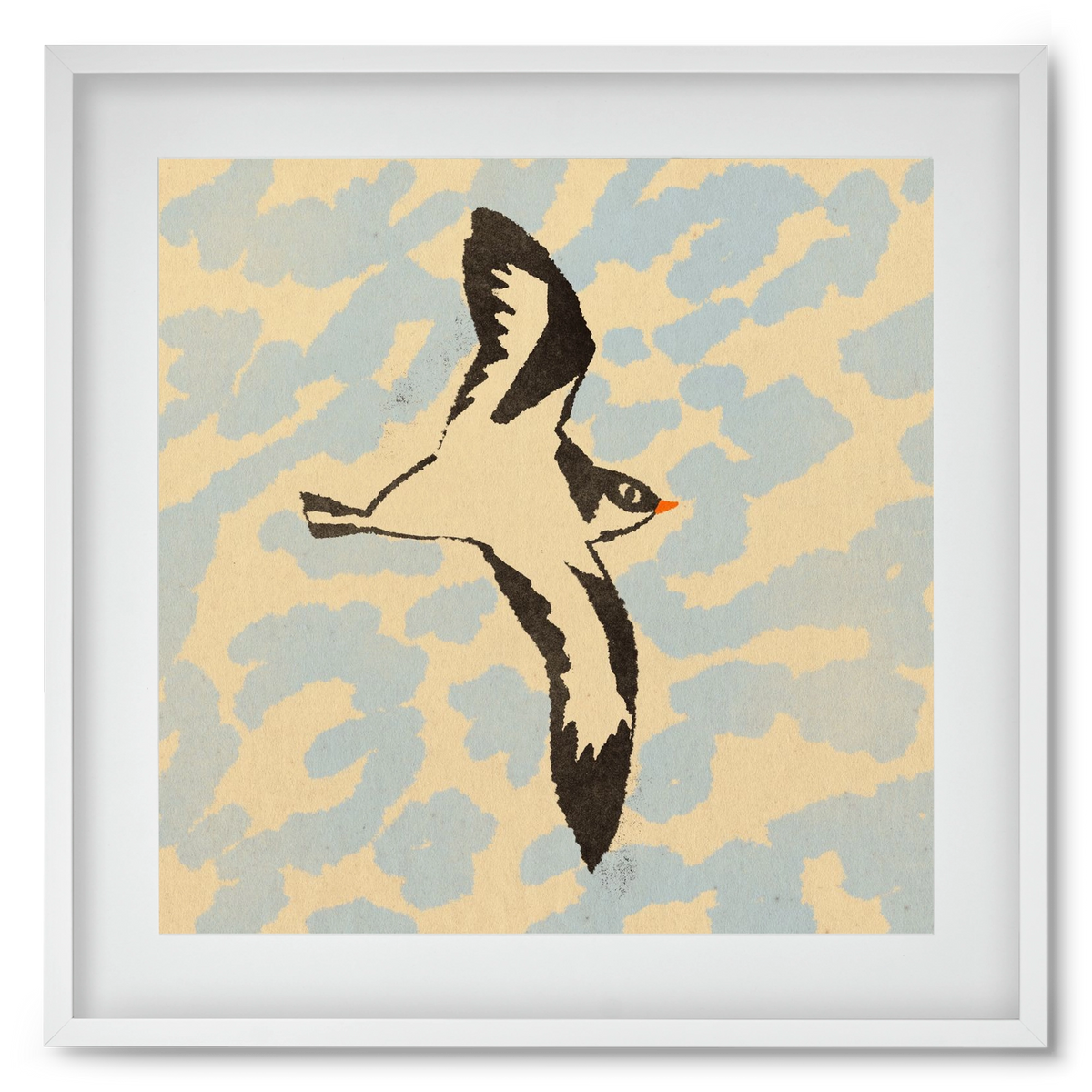 Swallow bird, 50x50 cm (40x40 cm), Fehér keret, paszpartuval