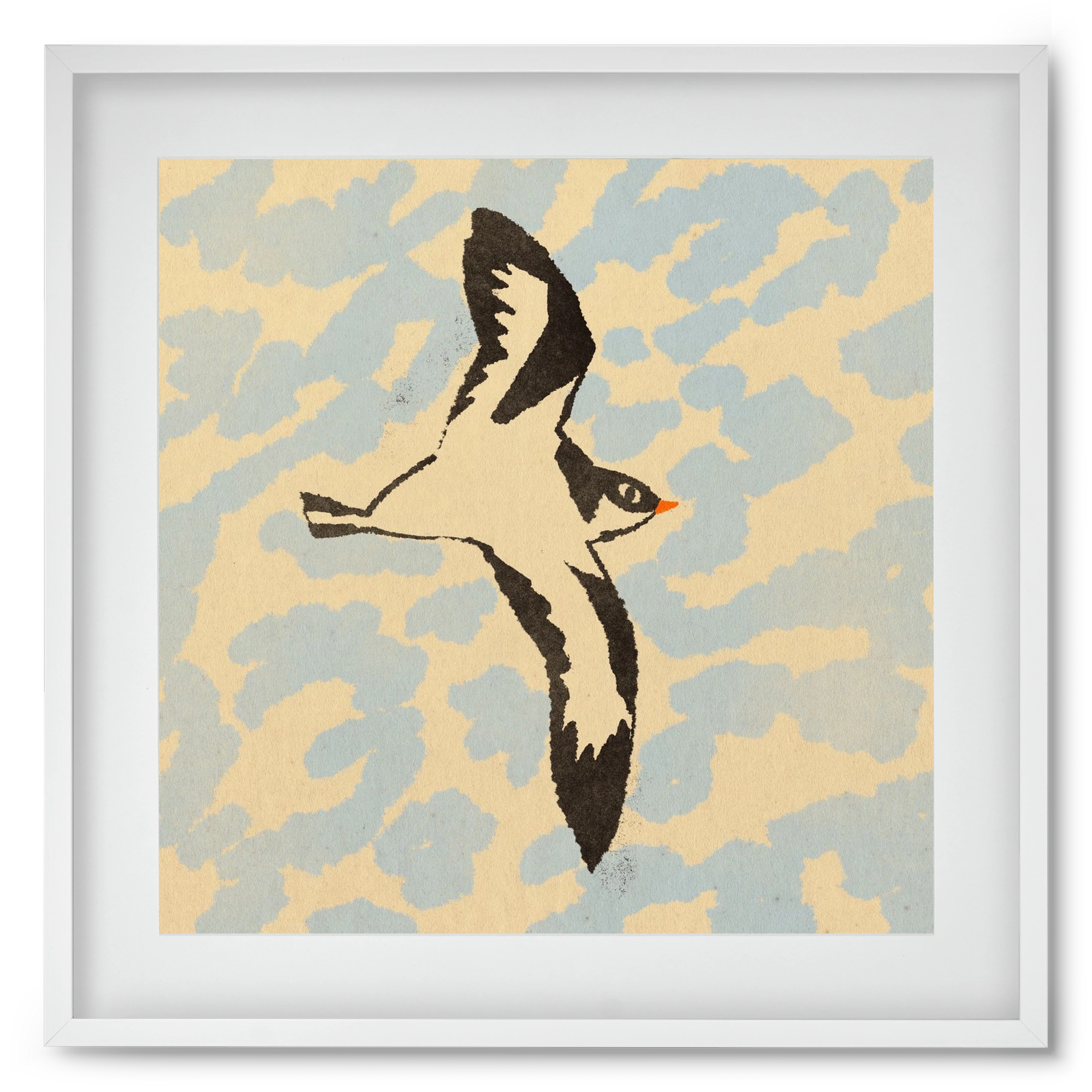 Swallow bird, 50x50 cm (40x40 cm), Fehér keret, paszpartuval