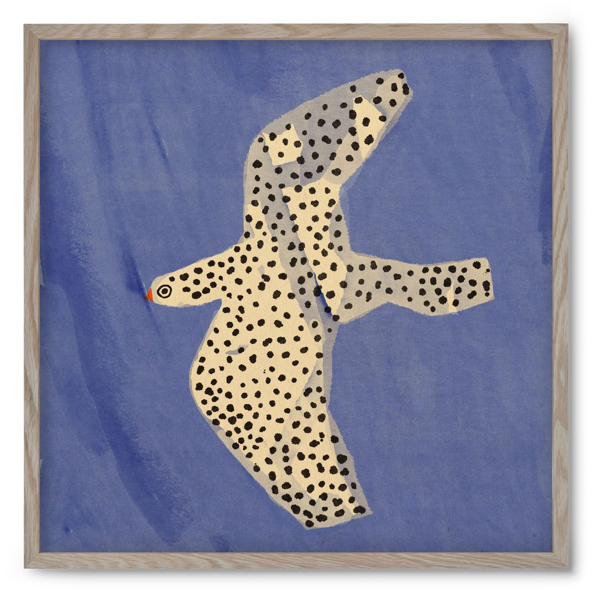 Spotted bird, 50x50 cm (50x50 cm), Tölgy keret