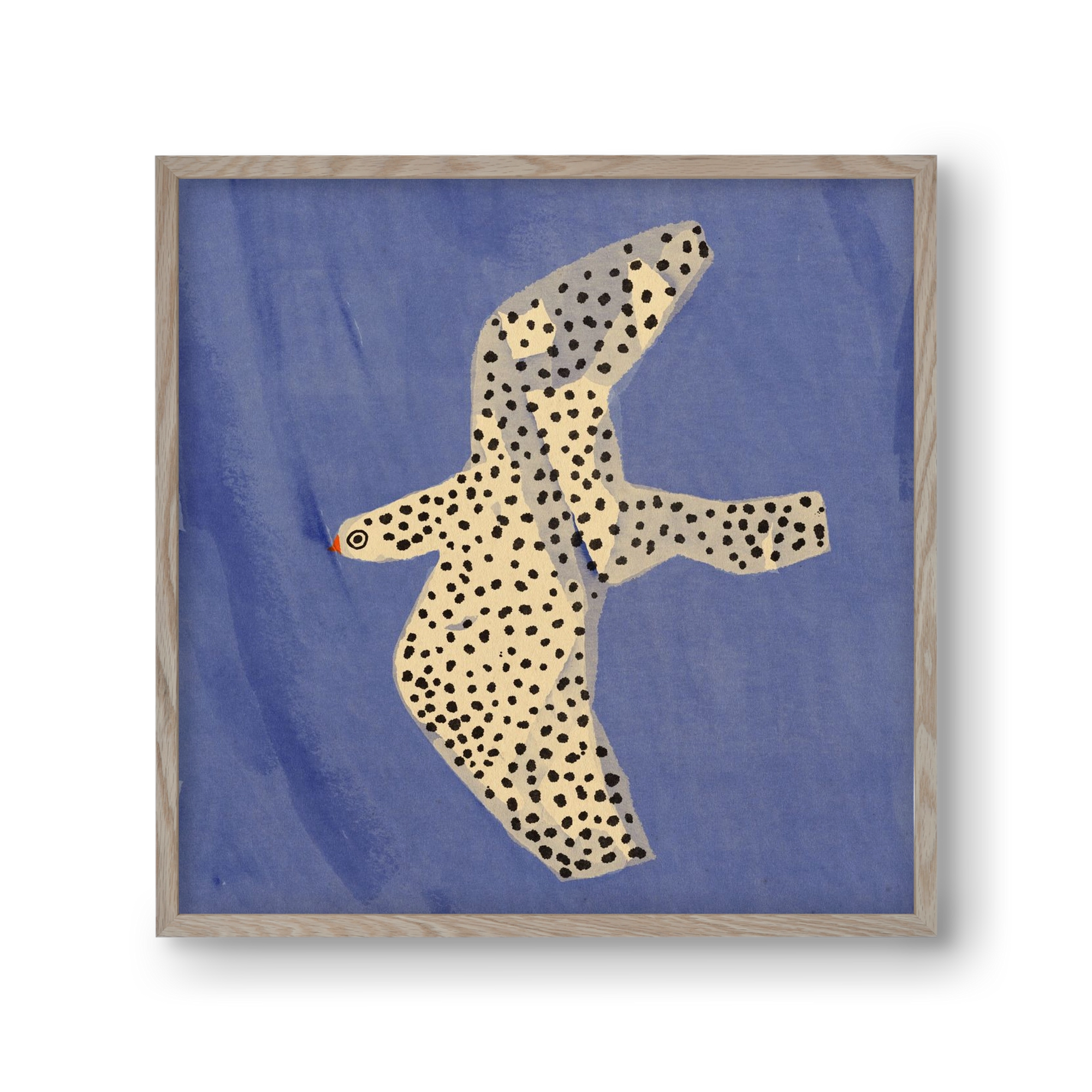 Spotted bird, 30x30 cm (30x30 cm), Tölgy keret