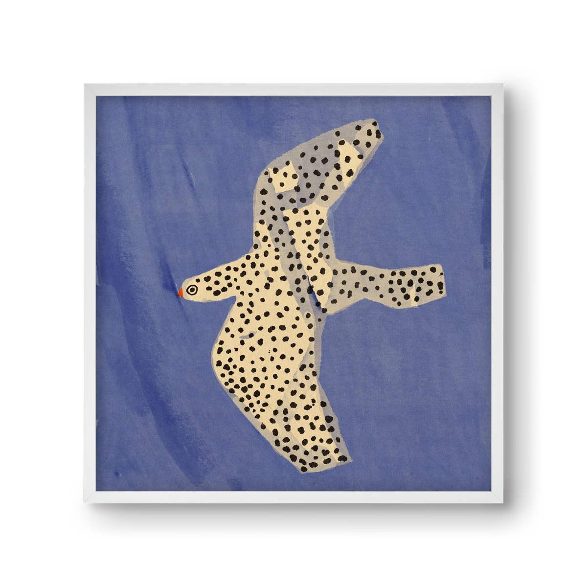 Spotted bird, 30x30 cm (30x30 cm), Fehér keret