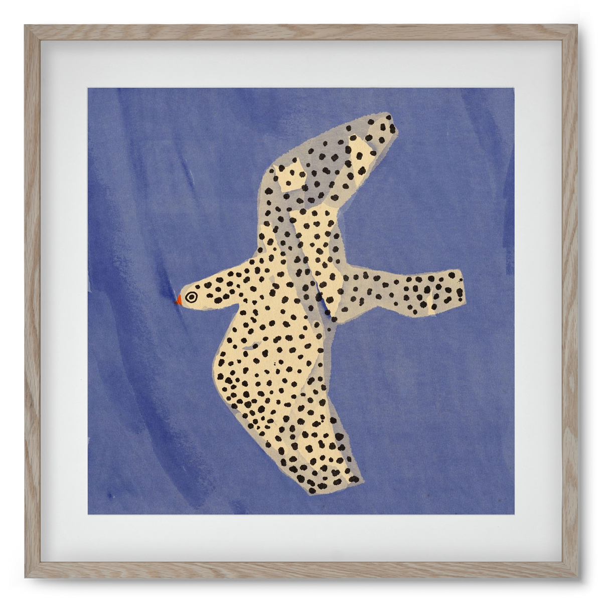 Spotted bird, 50x50 cm (40x40 cm), Tölgy keret, paszpartuval