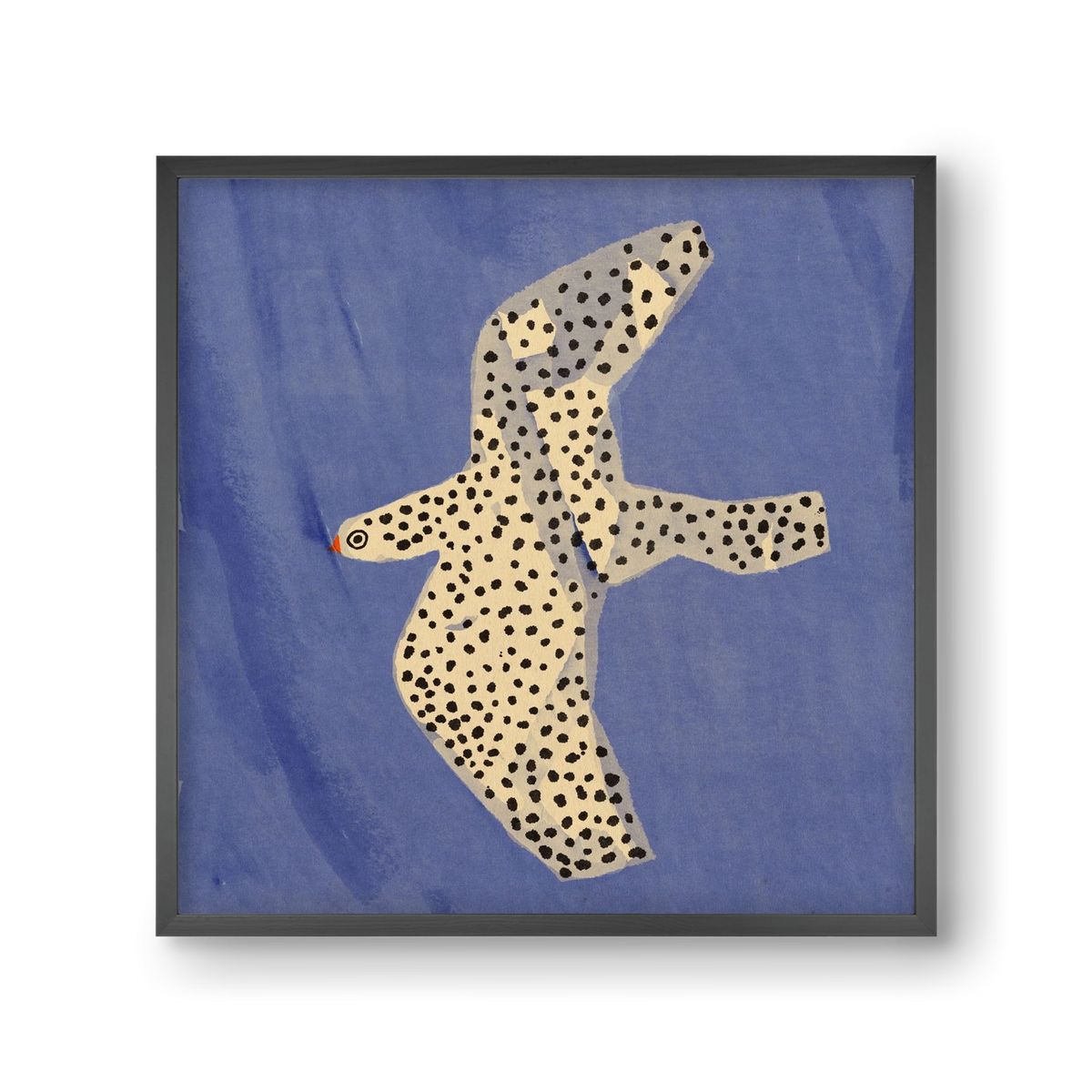 Spotted bird, 30x30 cm (30x30 cm), Fekete keret