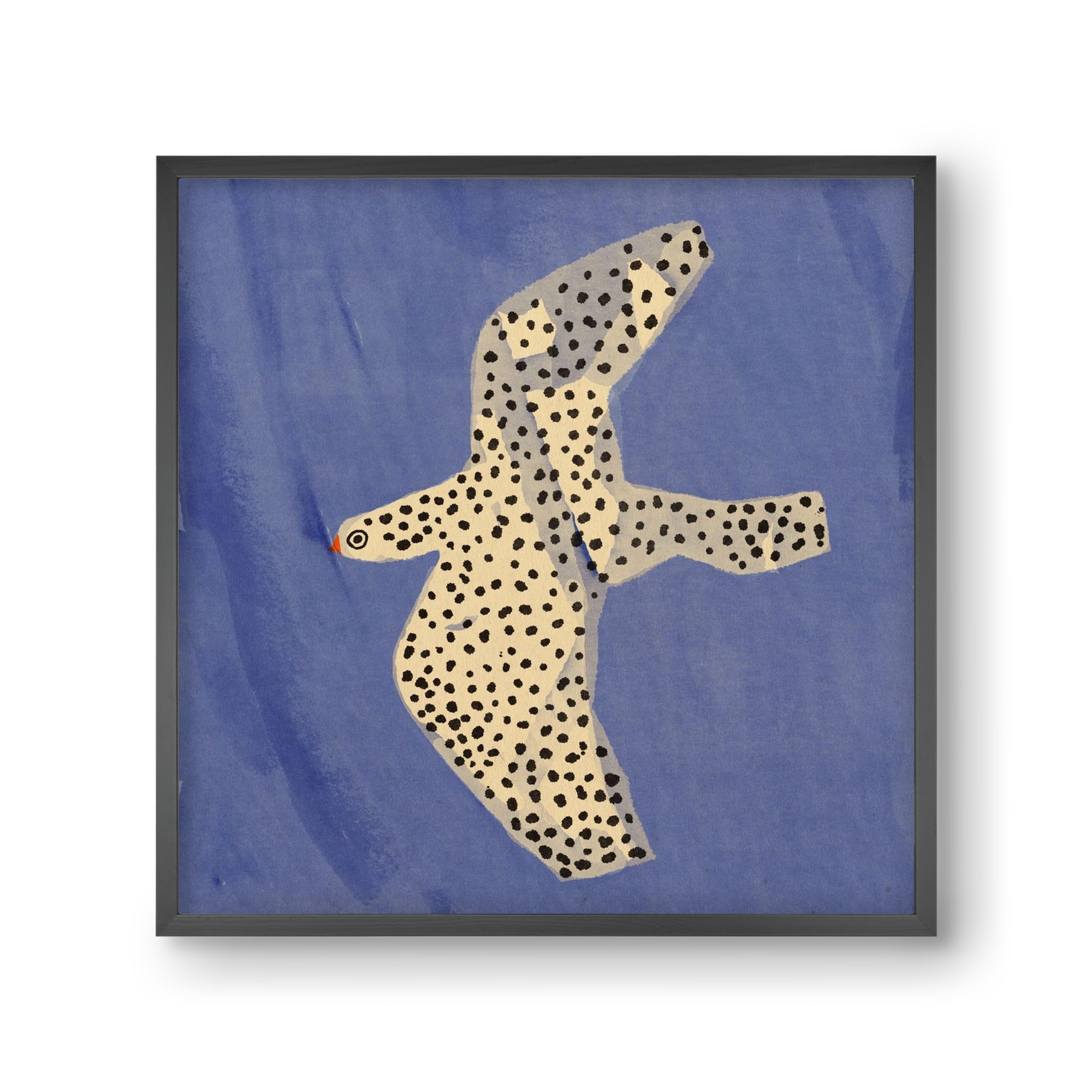 Spotted bird, 30x30 cm (30x30 cm), Fekete keret