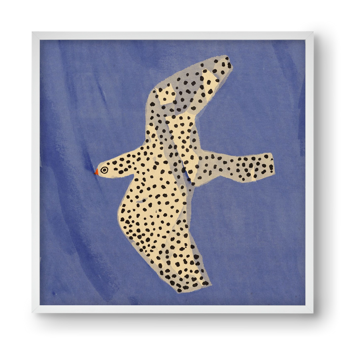 Spotted bird, 40x40 cm (40x40 cm), Fehér keret