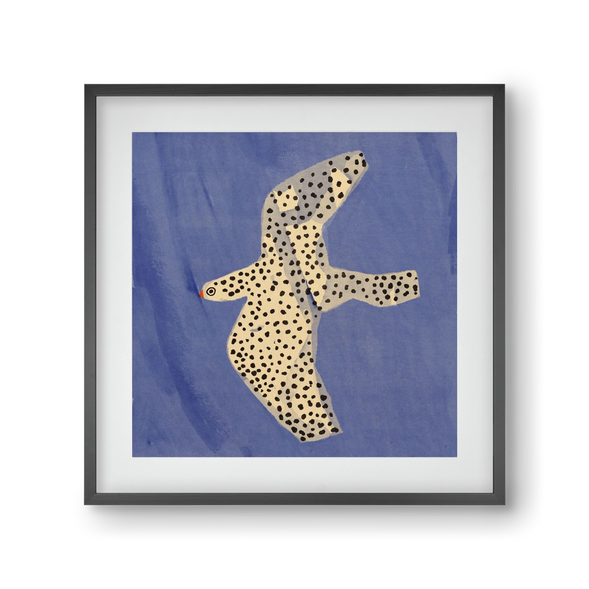 Spotted bird, 30x30 cm (20x20 cm), Fekete keret, paszpartuval