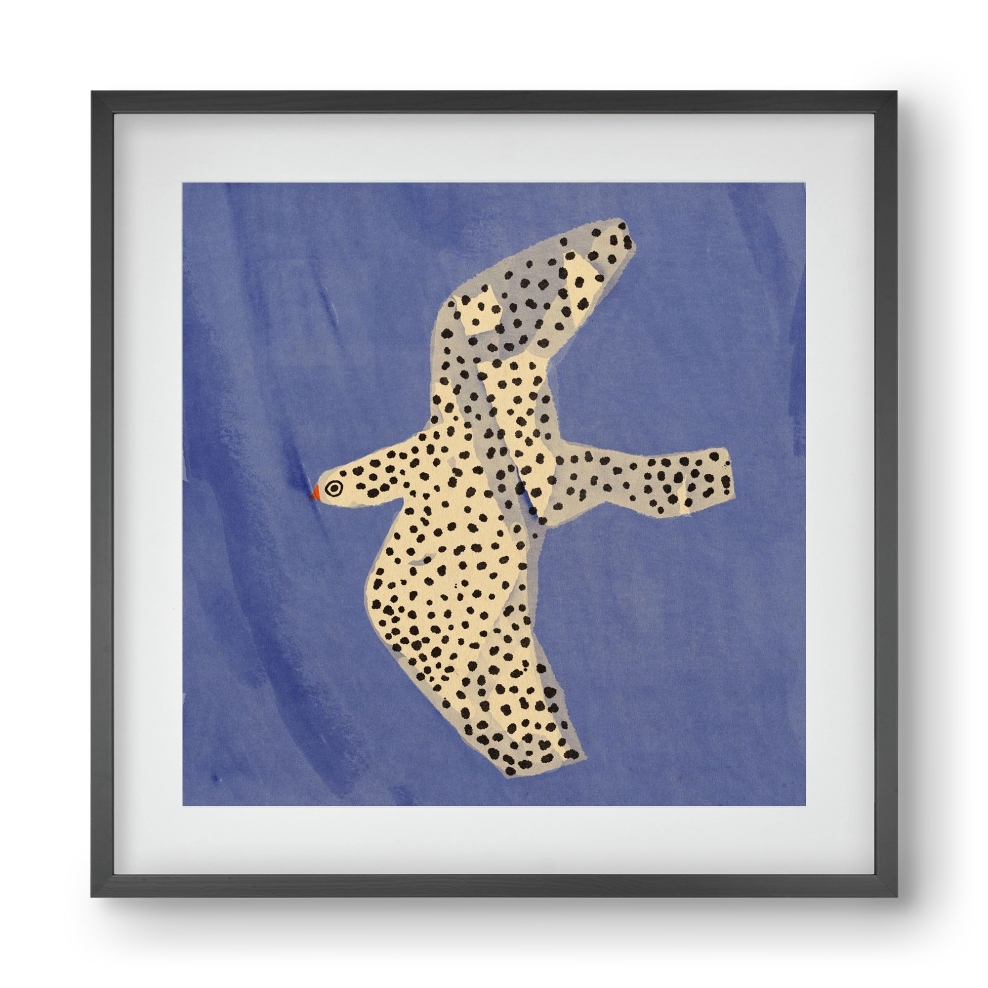 Spotted bird, 40x40 cm (30x30 cm), Fekete keret, paszpartuval