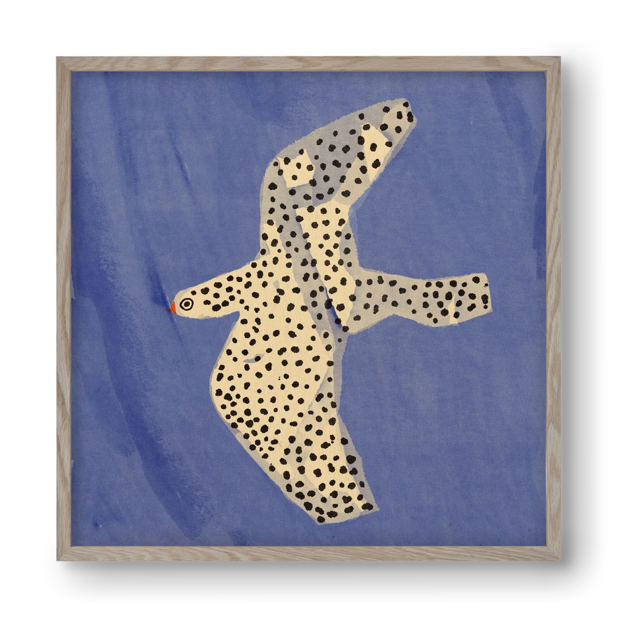 Spotted bird, 40x40 cm (40x40 cm), Tölgy keret