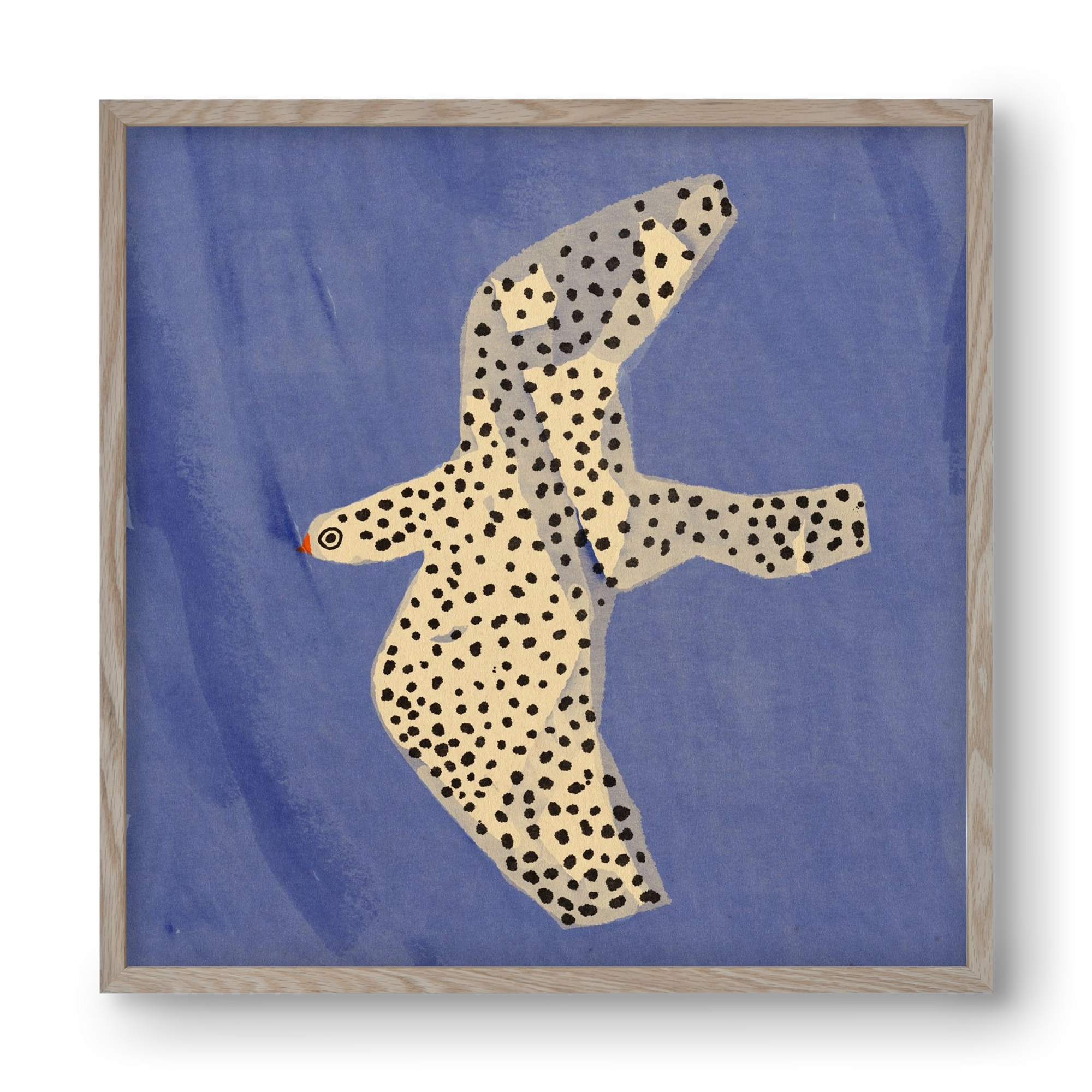 Spotted bird, 40x40 cm (40x40 cm), Tölgy keret