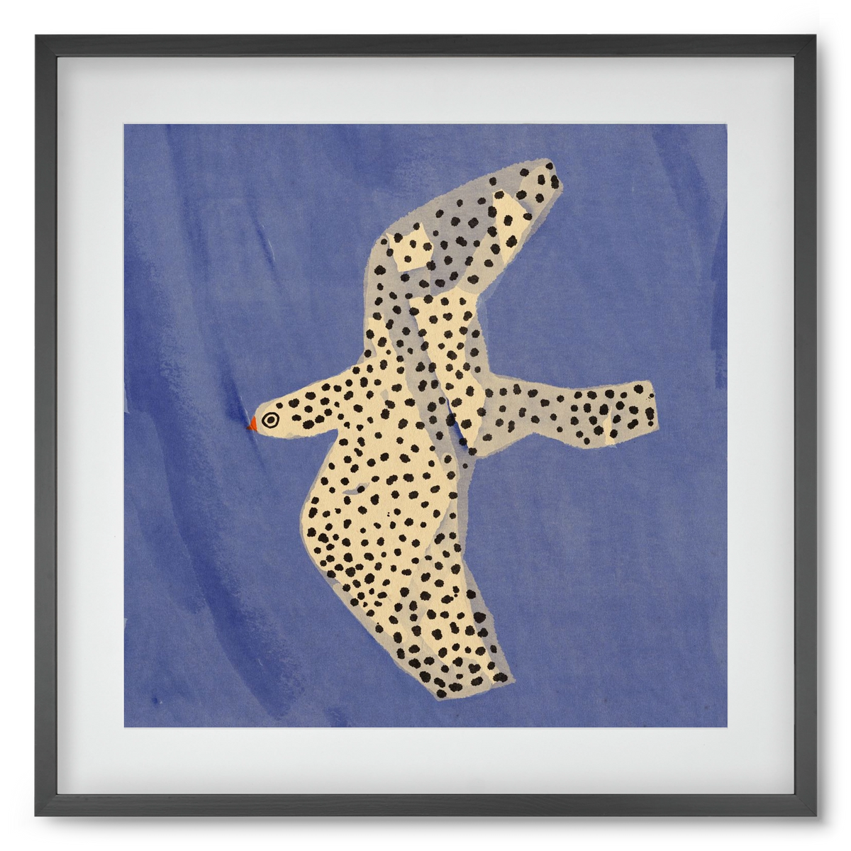 Spotted bird, 50x50 cm (40x40 cm), Fekete keret, paszpartuval