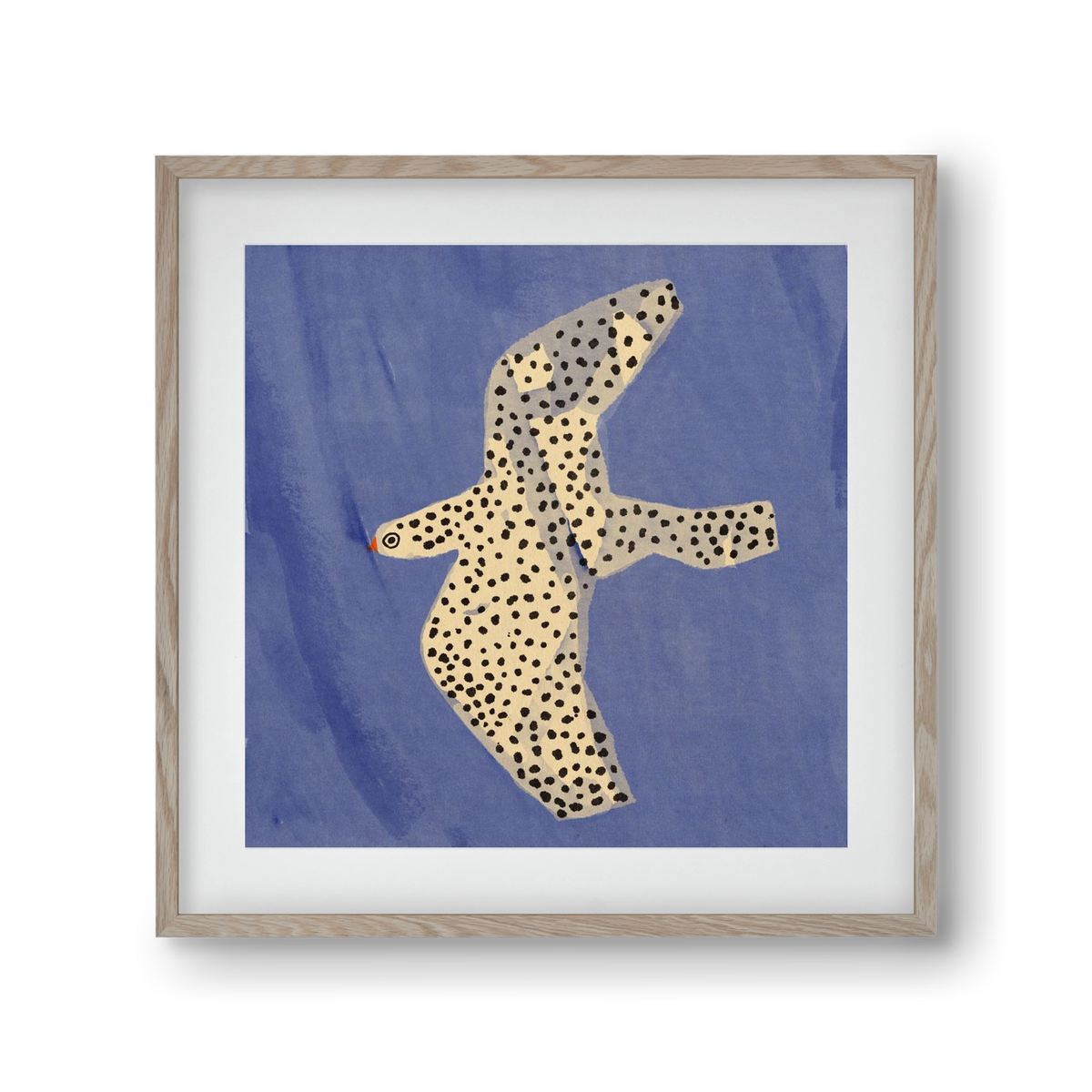 Spotted bird, 30x30 cm (20x20 cm), Tölgy keret, paszpartuval