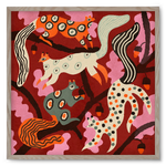 squirrell party 3., 50x50 cm (50x50 cm), Tölgy keret