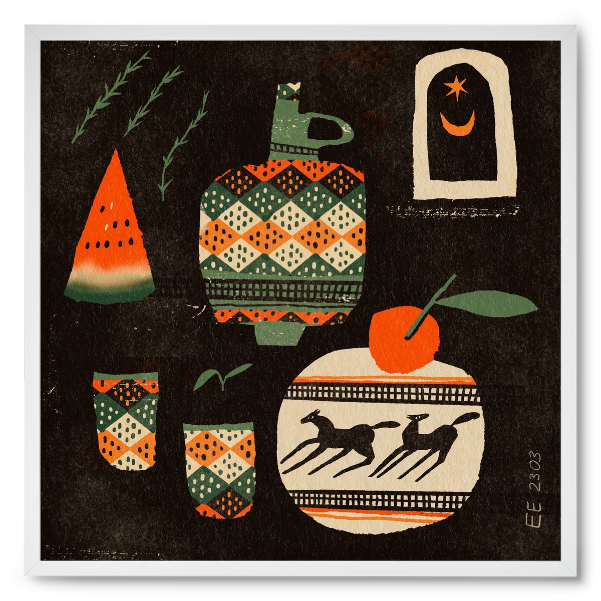 Still life 5., 50x50 cm (50x50 cm), Fehér keret