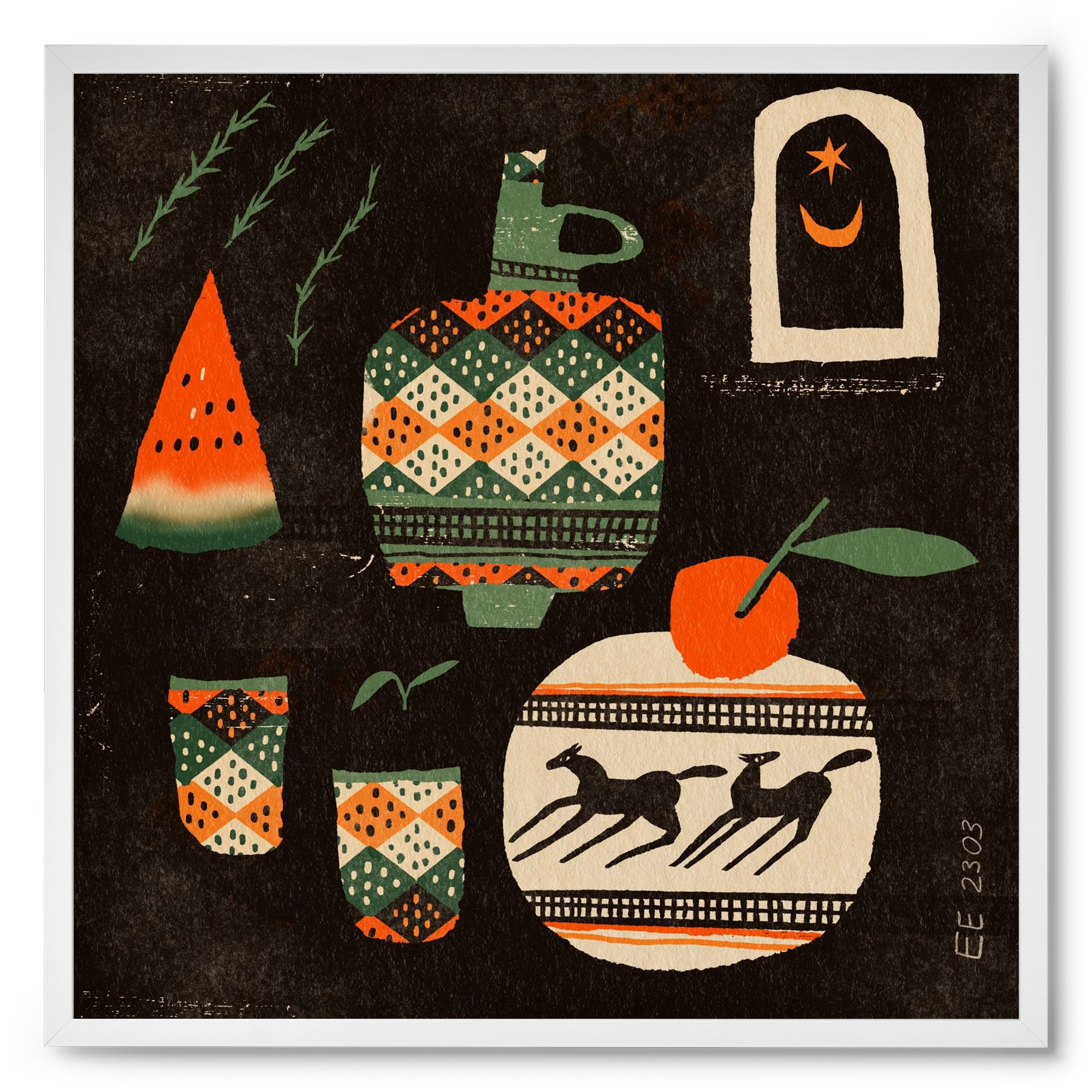 Still life 5., 50x50 cm (50x50 cm), Fehér keret