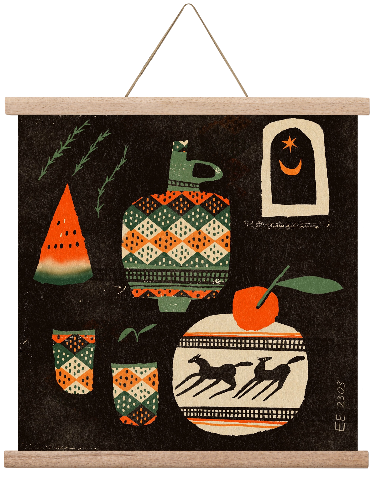 Still life 5., 40x40 cm (40x40 cm), Tölgy akasztó