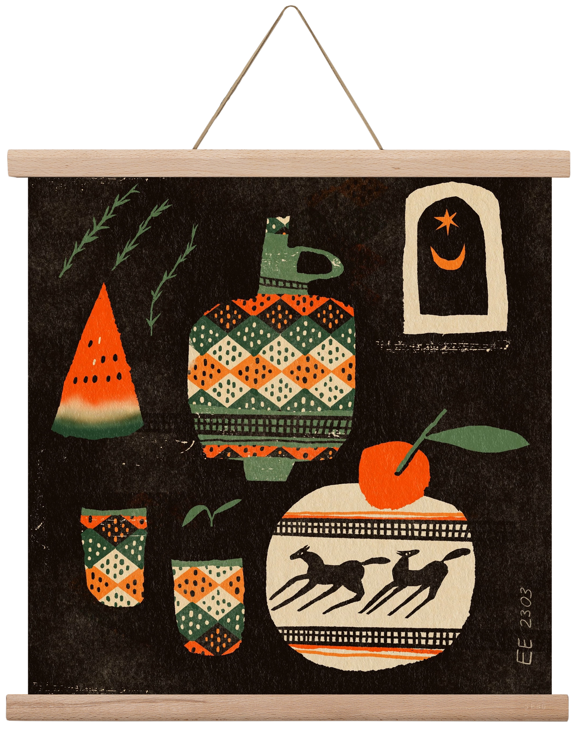 Still life 5., 40x40 cm (40x40 cm), Tölgy akasztó