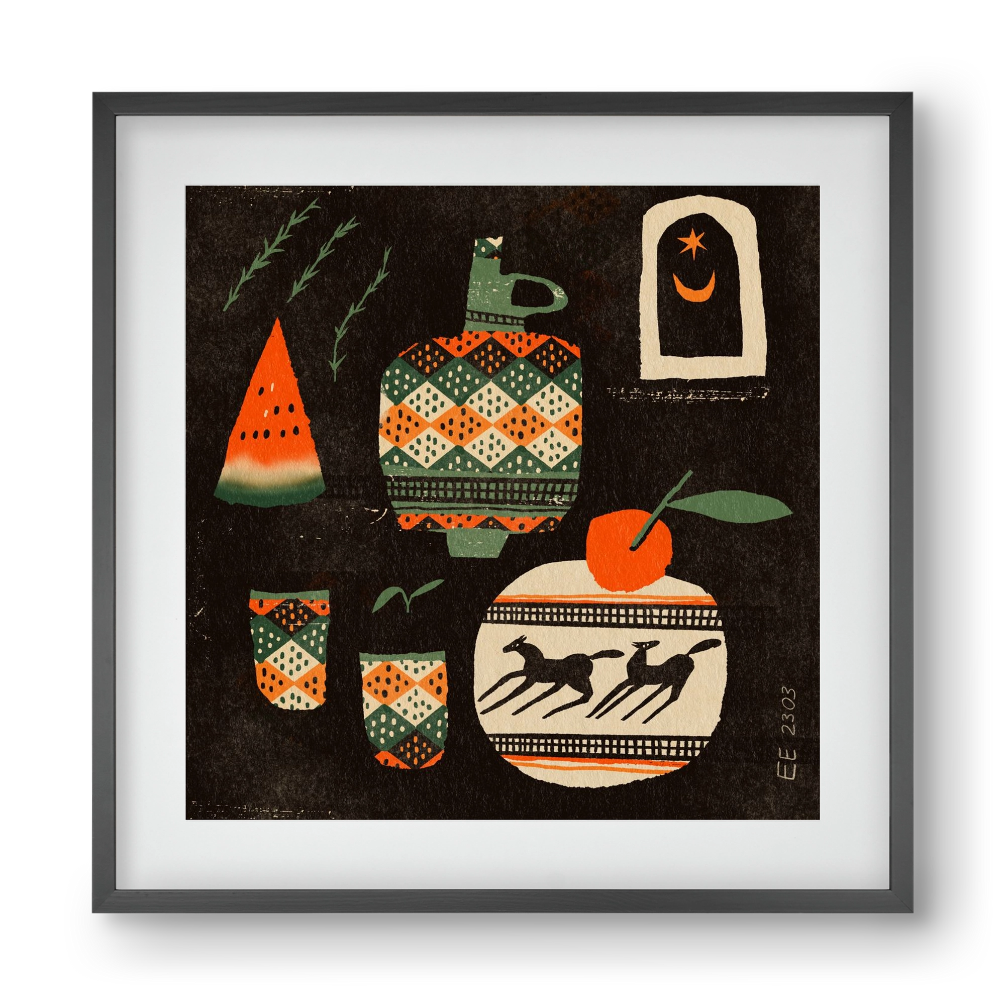 Still life 5., 40x40 cm (30x30 cm), Fekete keret, paszpartuval