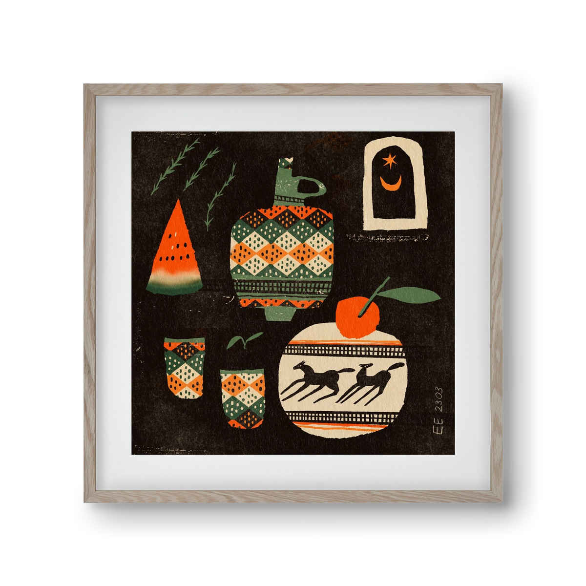 Still life 5., 30x30 cm (20x20 cm), Tölgy keret, paszpartuval