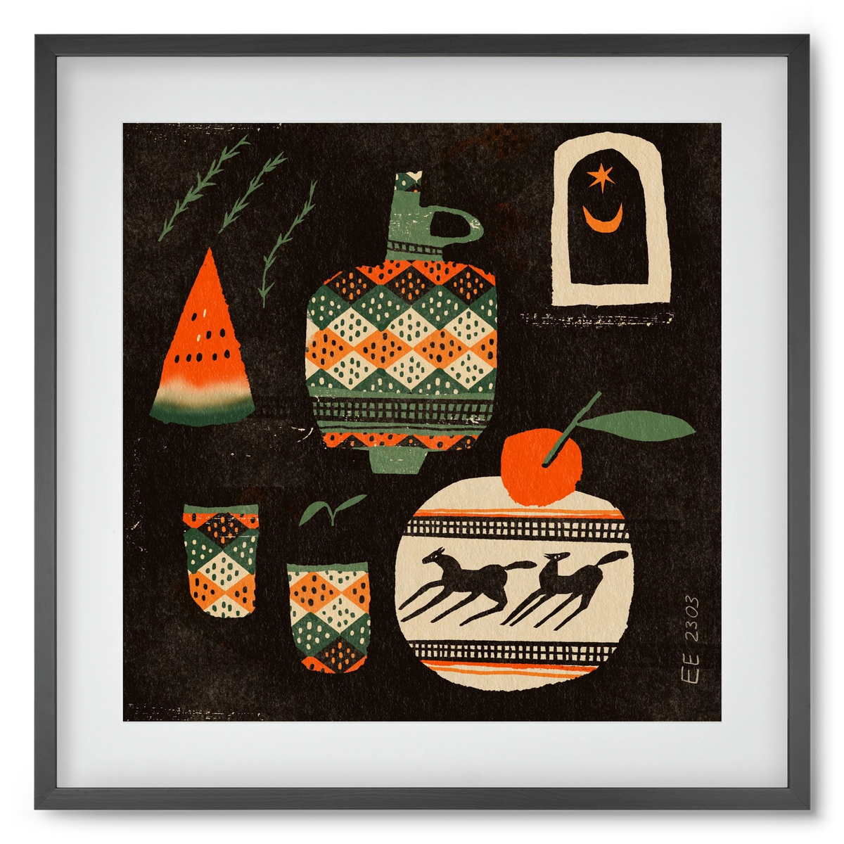 Still life 5., 50x50 cm (40x40 cm), Fekete keret, paszpartuval