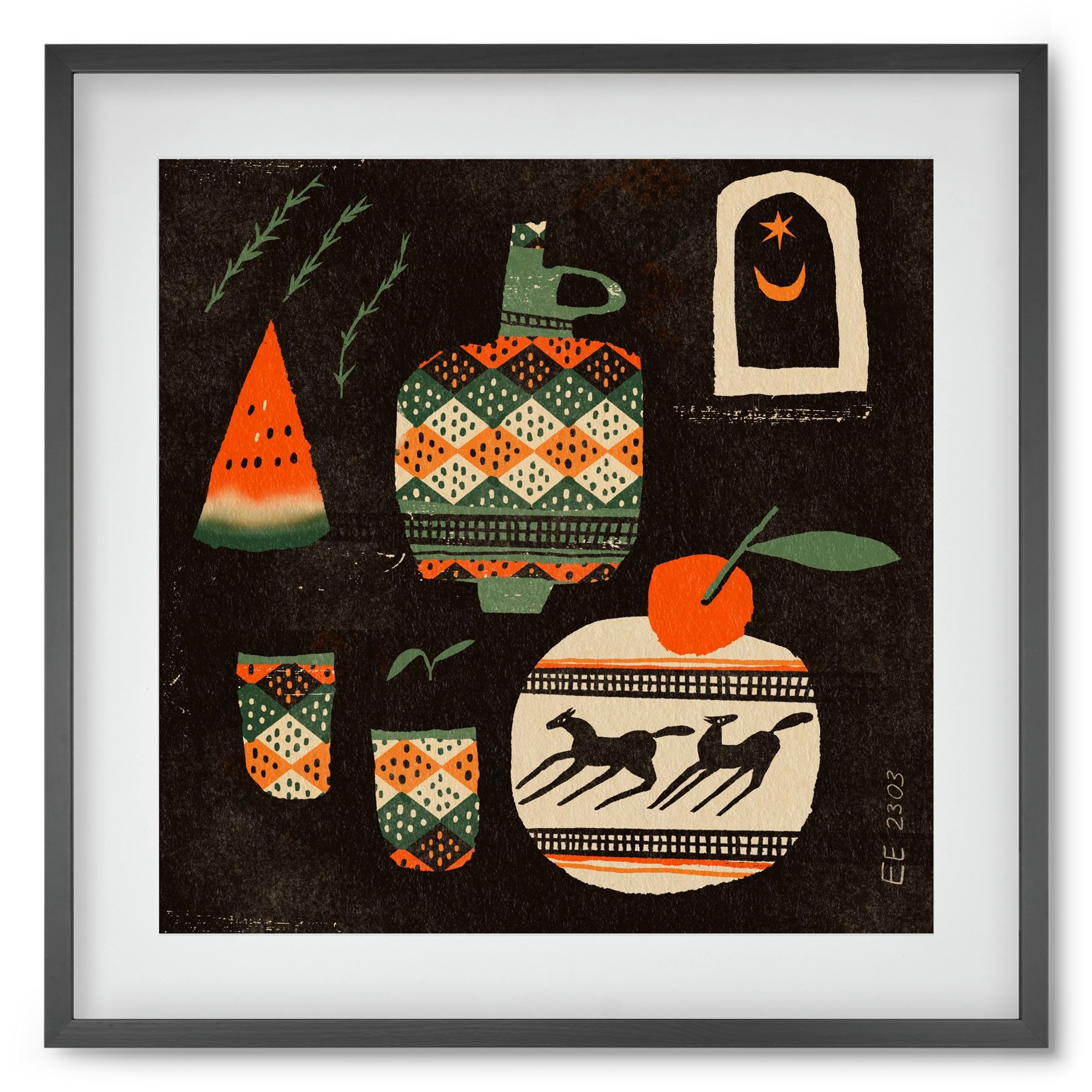 Still life 5., 50x50 cm (40x40 cm), Fekete keret, paszpartuval