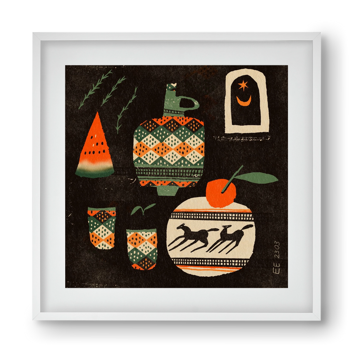 Still life 5., 40x40 cm (30x30 cm), Fehér keret, paszpartuval