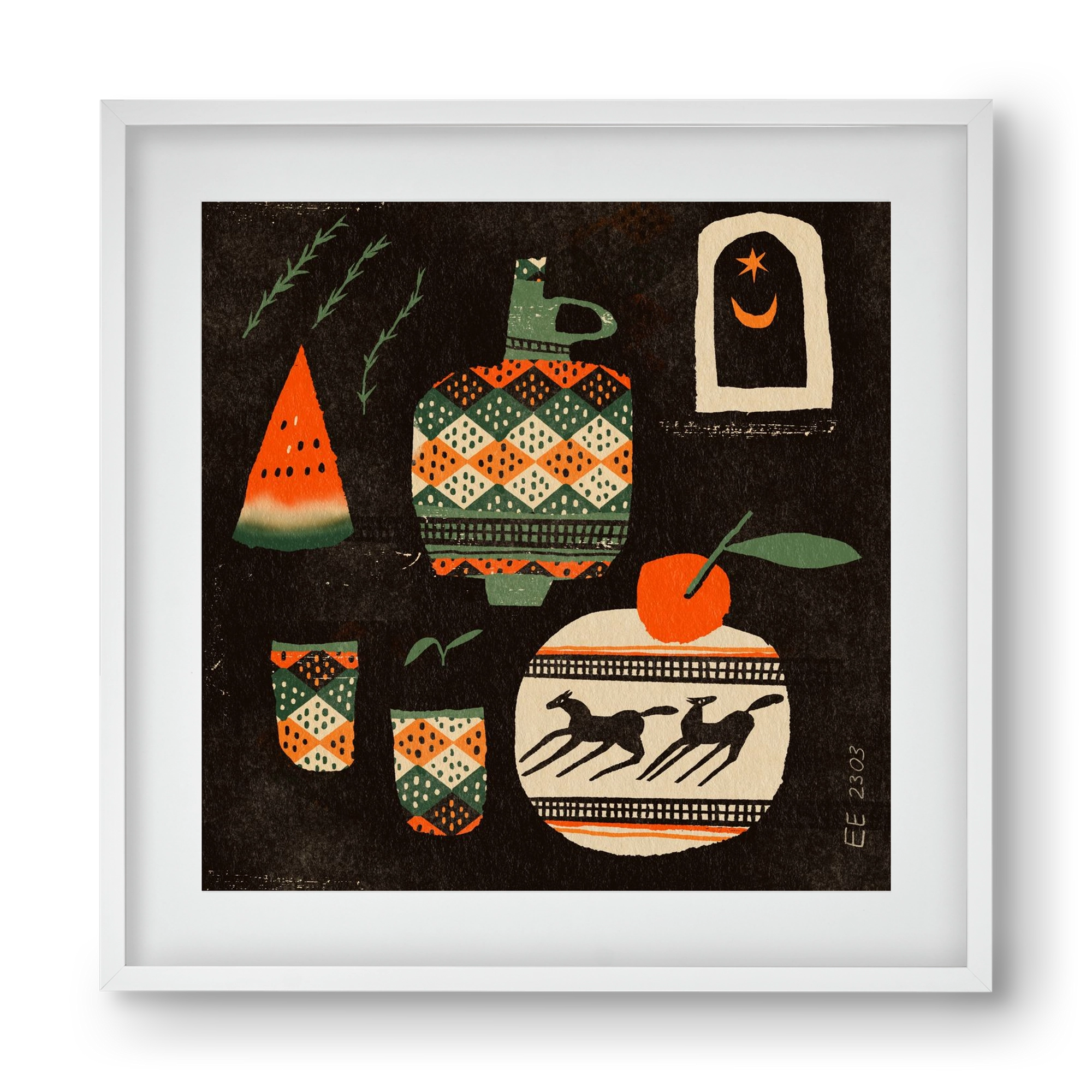 Still life 5., 40x40 cm (30x30 cm), Fehér keret, paszpartuval