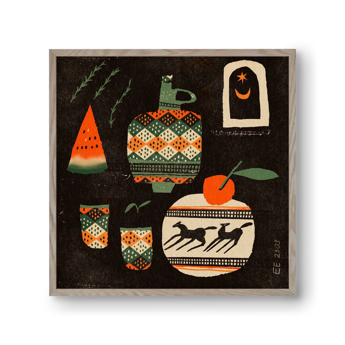 Still life 5., 30x30 cm (30x30 cm), Tölgy keret