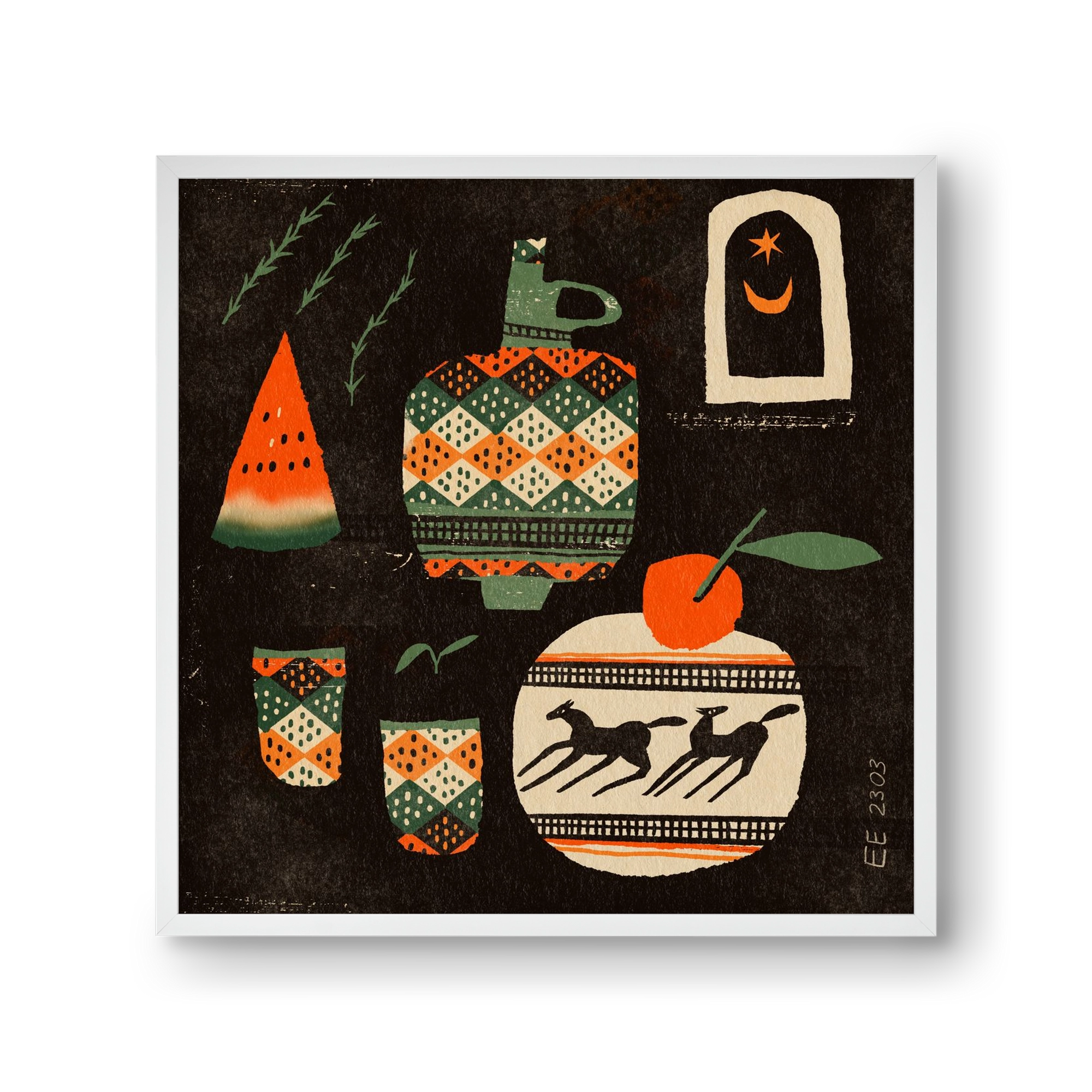 Still life 5., 30x30 cm (30x30 cm), Fehér keret