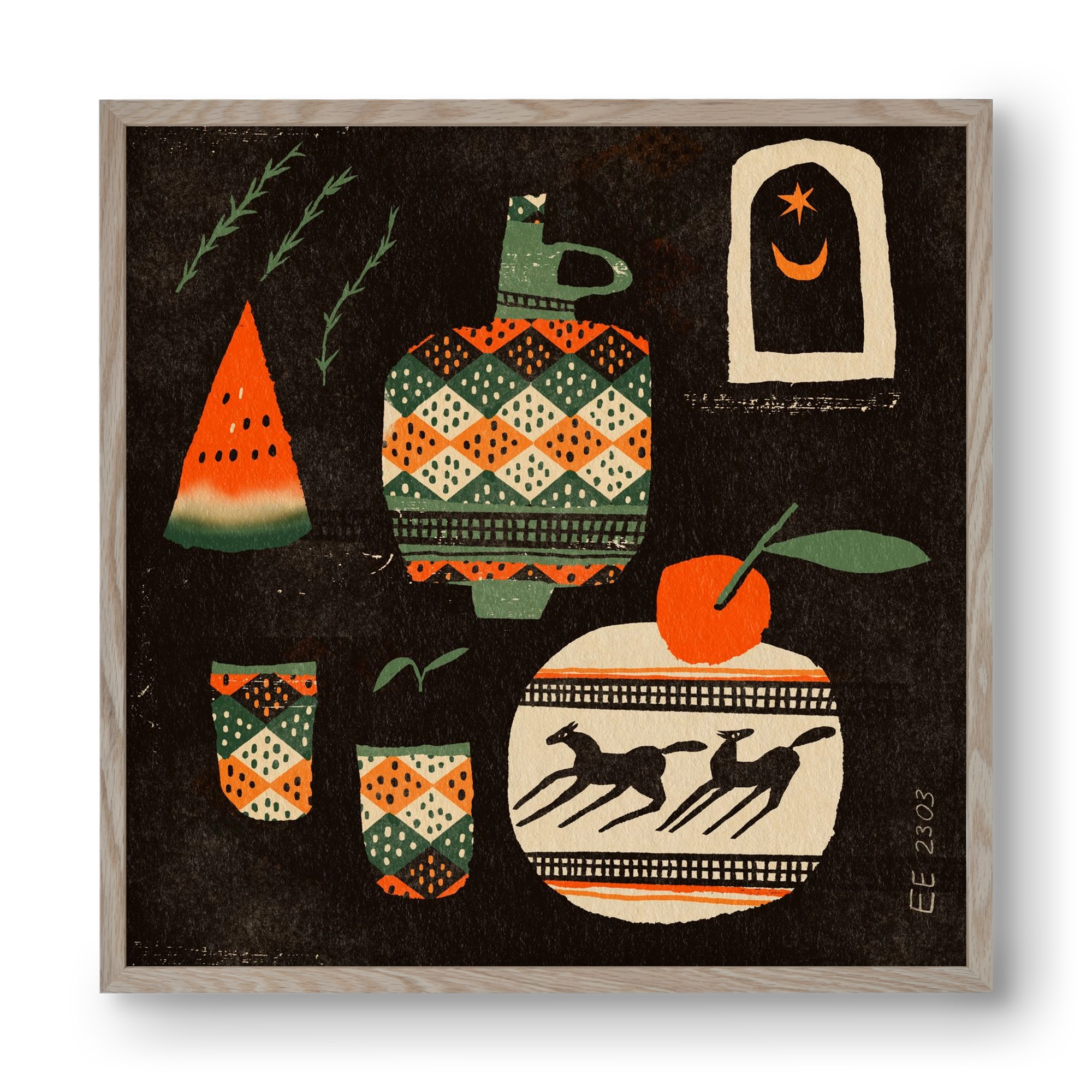 Still life 5., 40x40 cm (40x40 cm), Tölgy keret