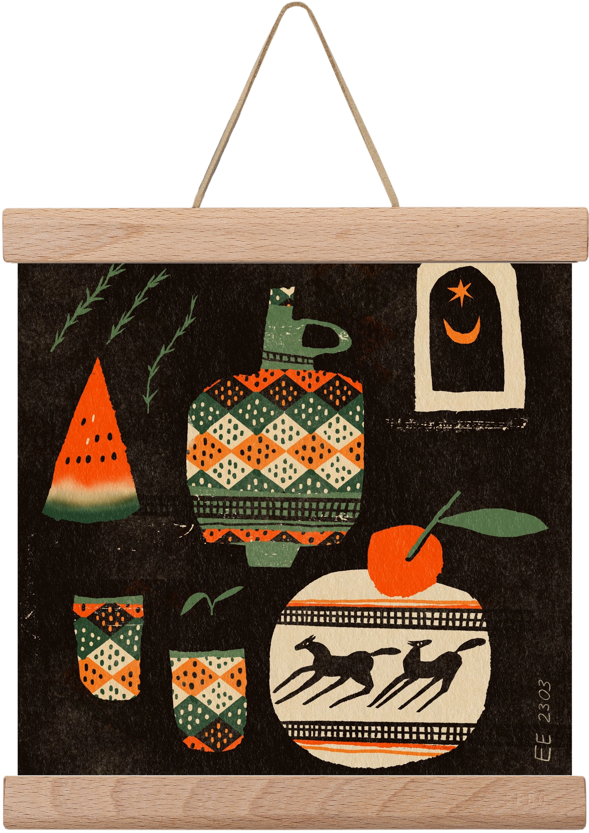 Still life 5., 20x20 cm (20x20 cm), Tölgy akasztó