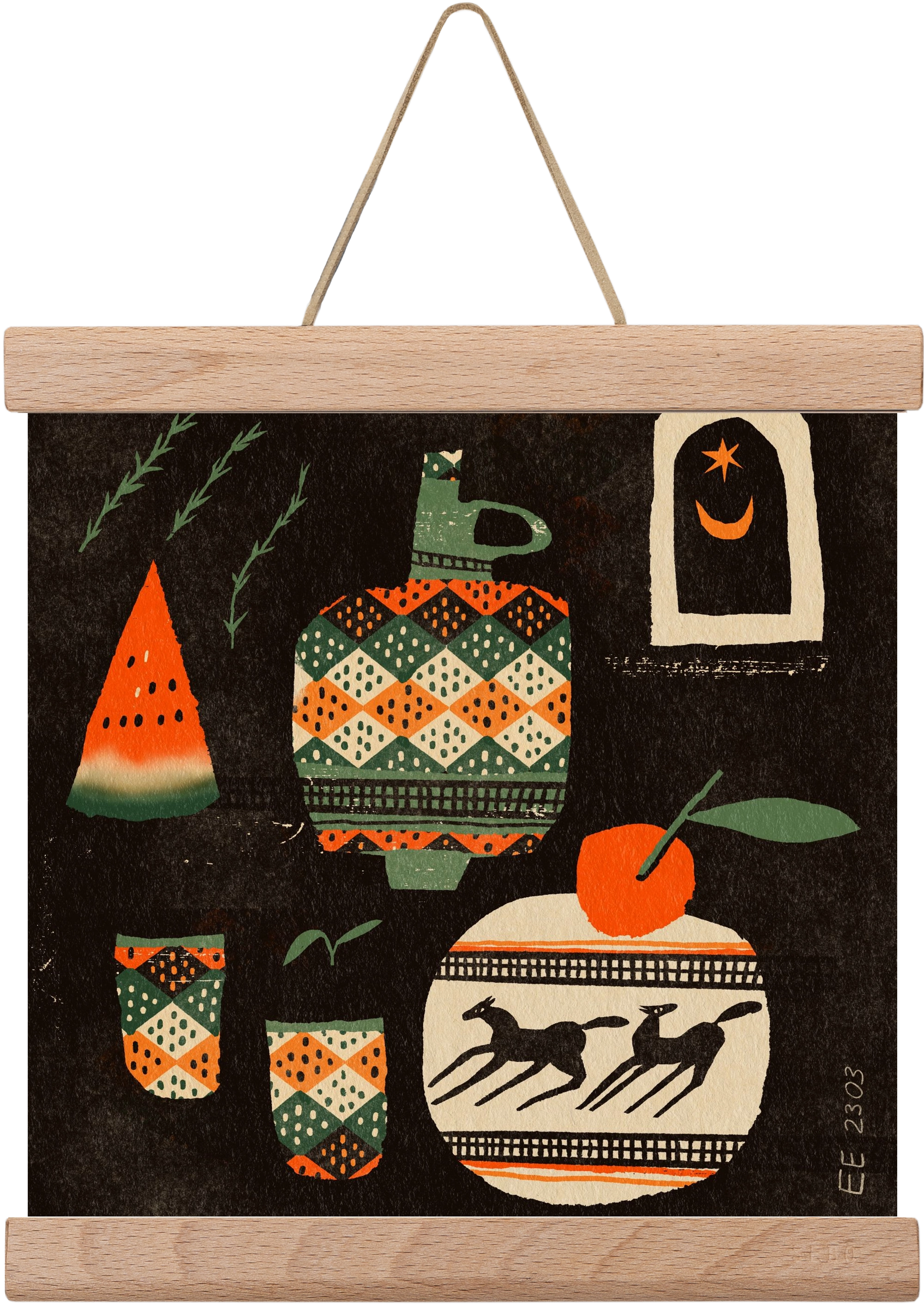 Still life 5., 20x20 cm (20x20 cm), Tölgy akasztó