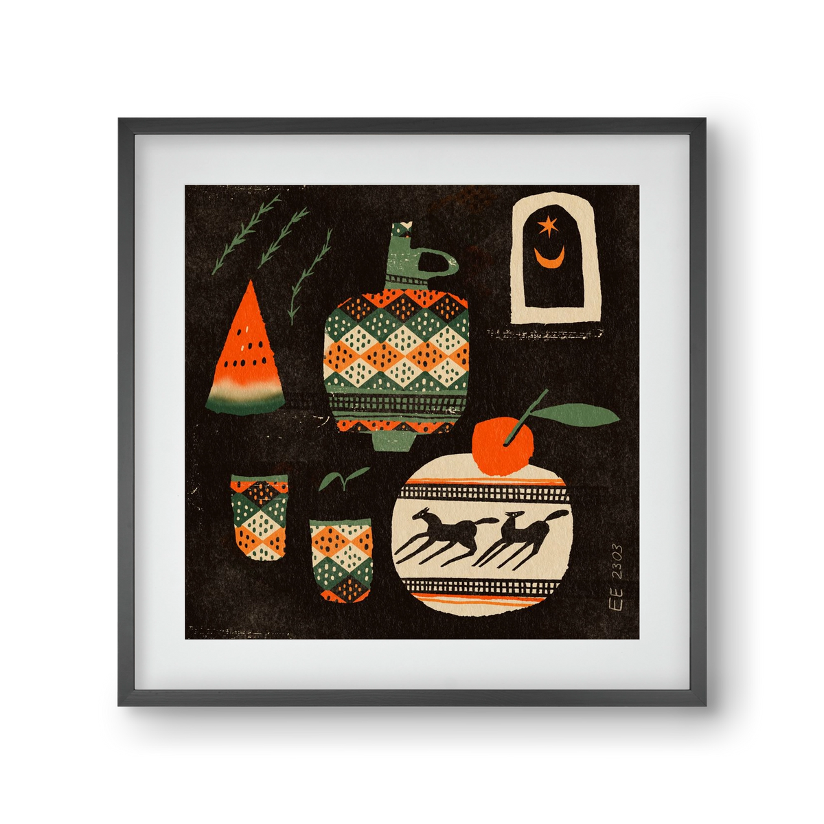 Still life 5., 30x30 cm (20x20 cm), Fekete keret, paszpartuval