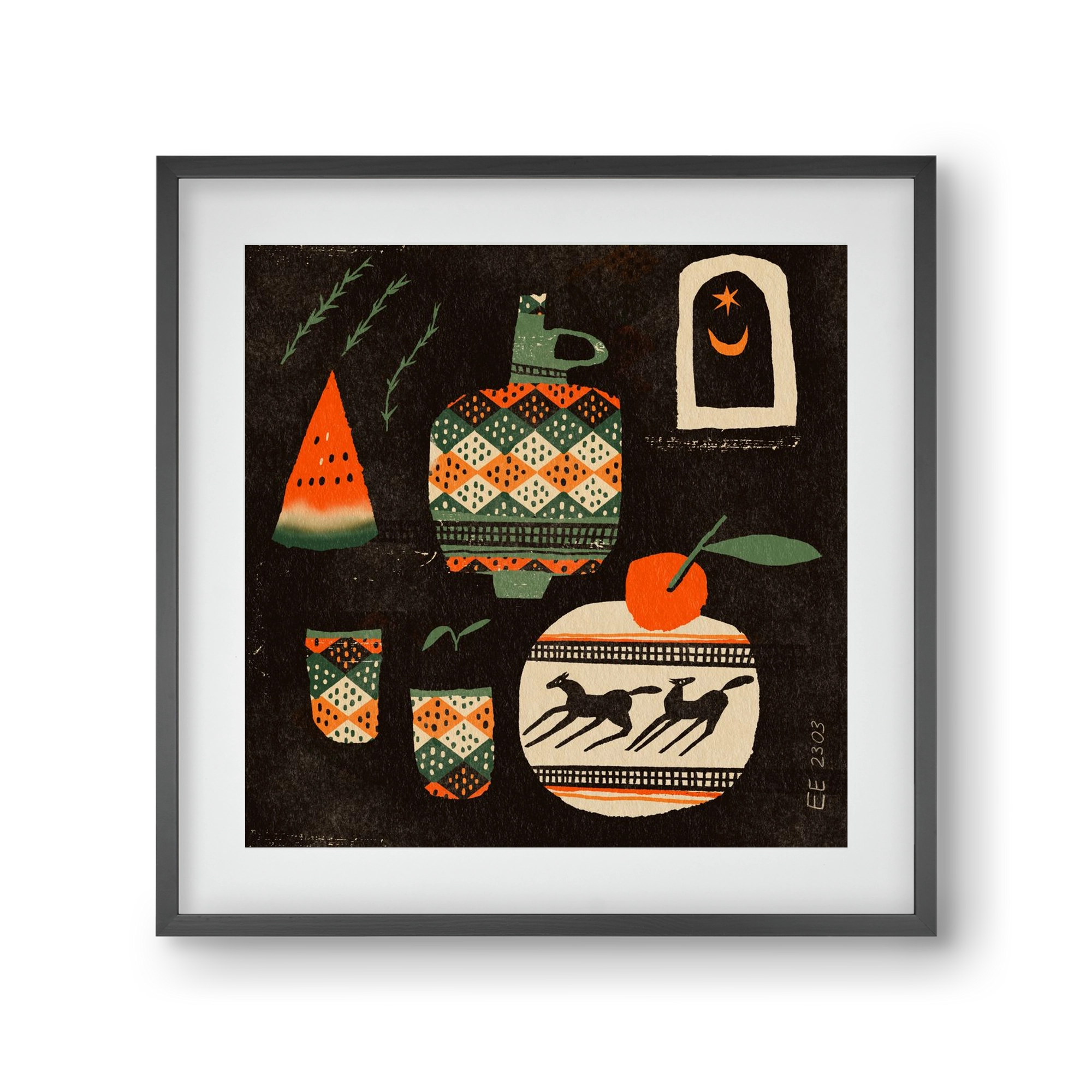 Still life 5., 30x30 cm (20x20 cm), Fekete keret, paszpartuval