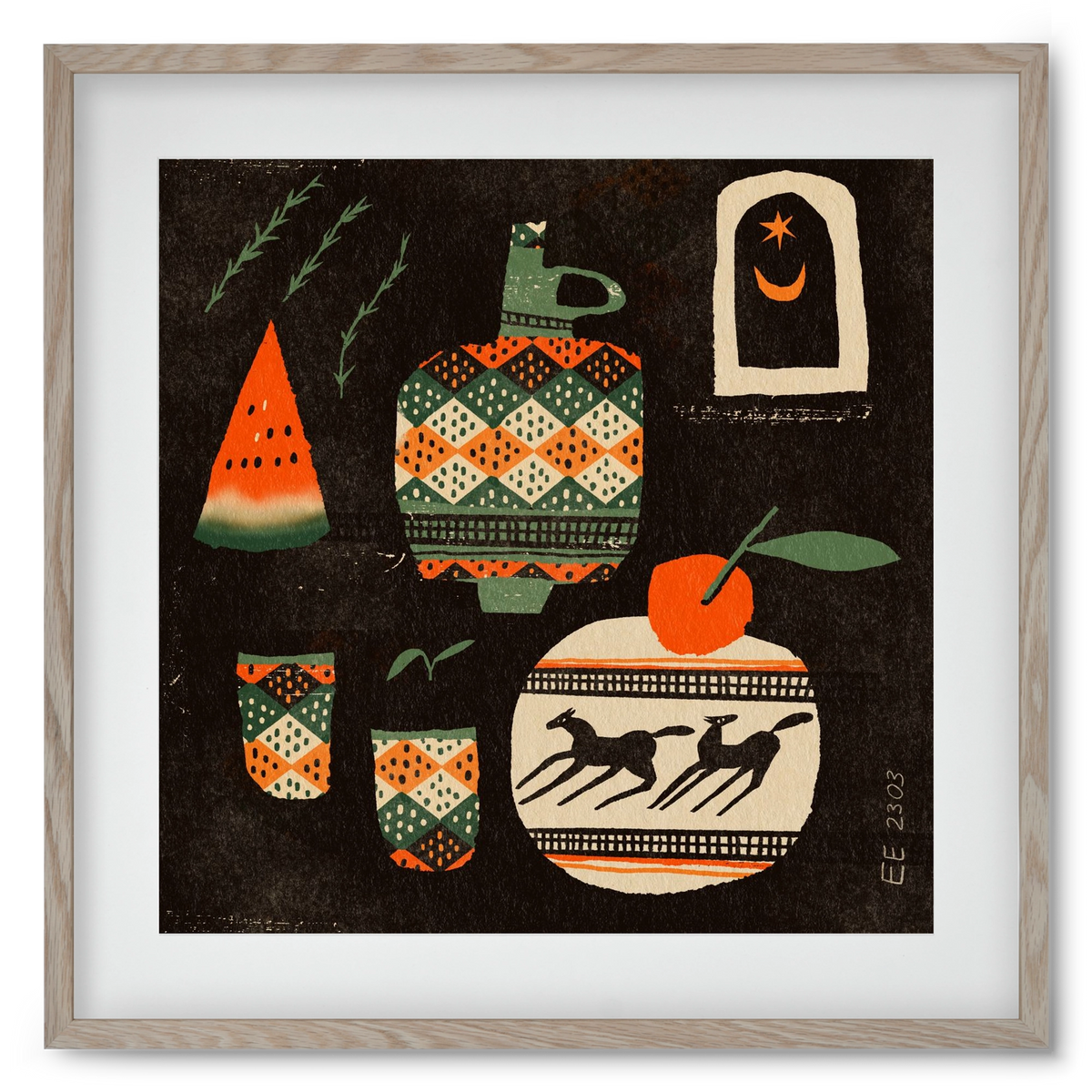 Still life 5., 50x50 cm (40x40 cm), Tölgy keret, paszpartuval