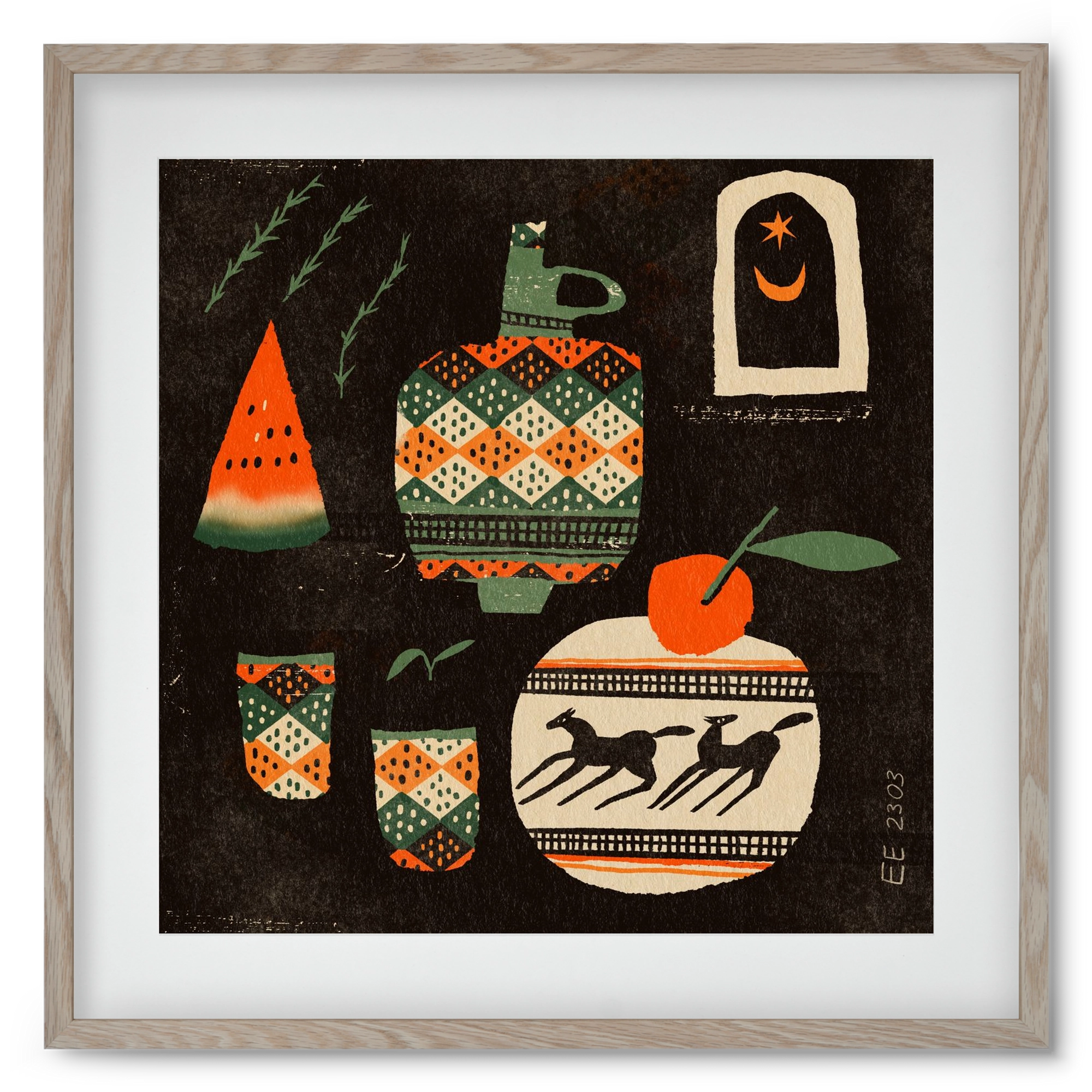 Still life 5., 50x50 cm (40x40 cm), Tölgy keret, paszpartuval