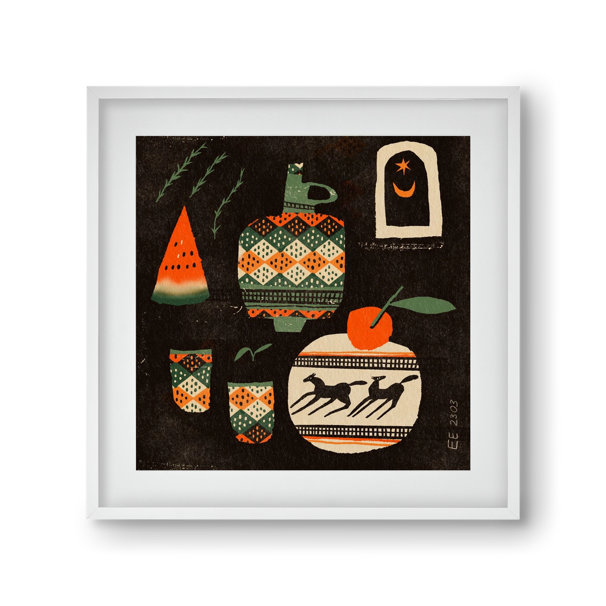 Still life 5., 30x30 cm (20x20 cm), Fehér keret, paszpartuval