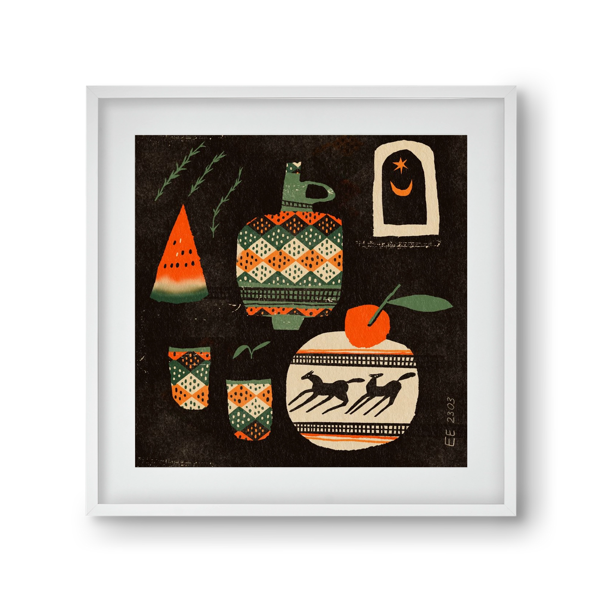 Still life 5., 30x30 cm (20x20 cm), Fehér keret, paszpartuval