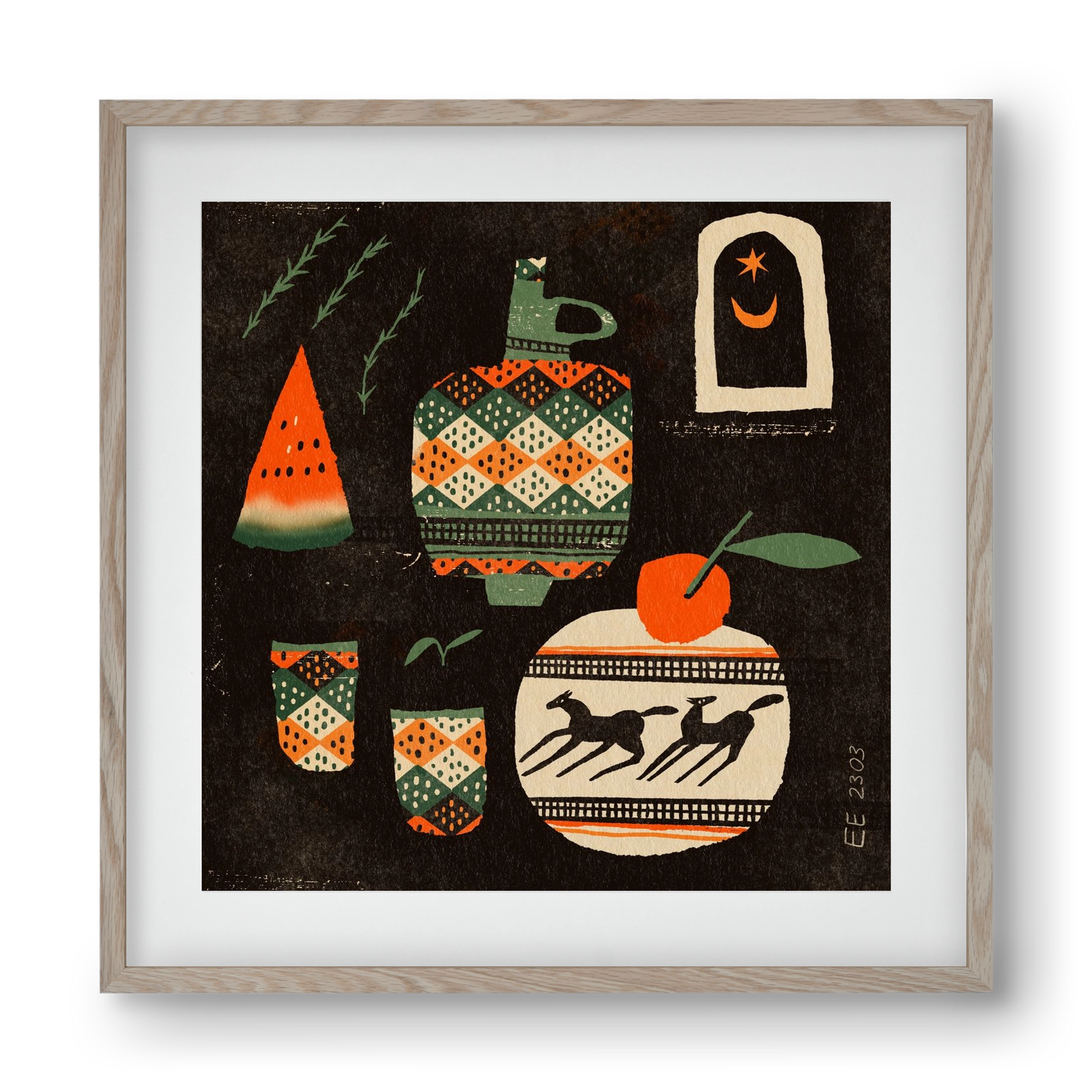 Still life 5., 40x40 cm (30x30 cm), Tölgy keret, paszpartuval