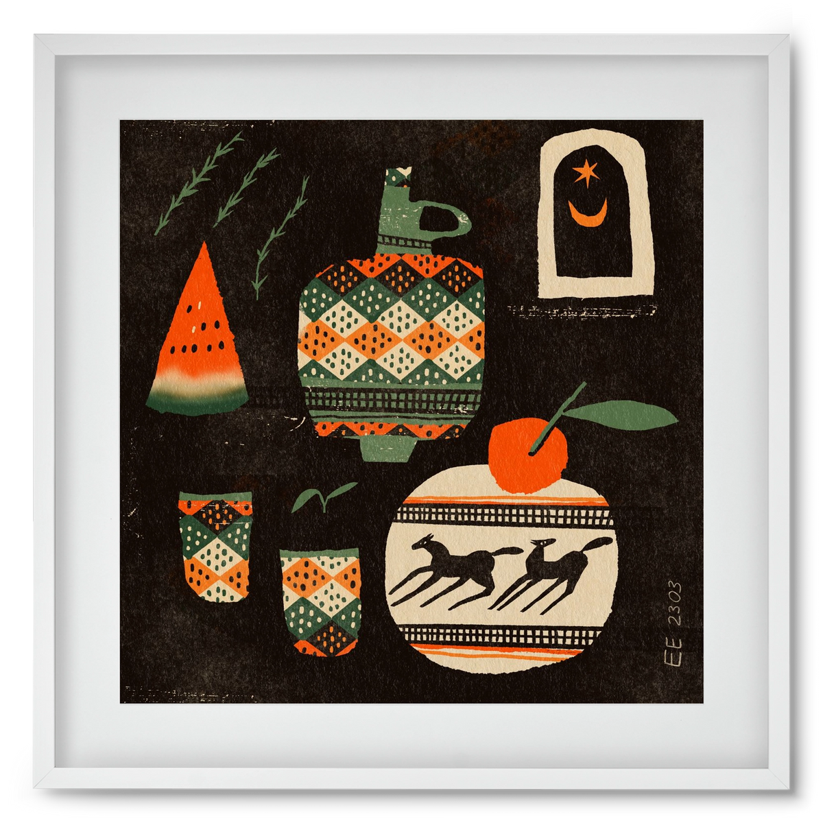 Still life 5., 50x50 cm (40x40 cm), Fehér keret, paszpartuval