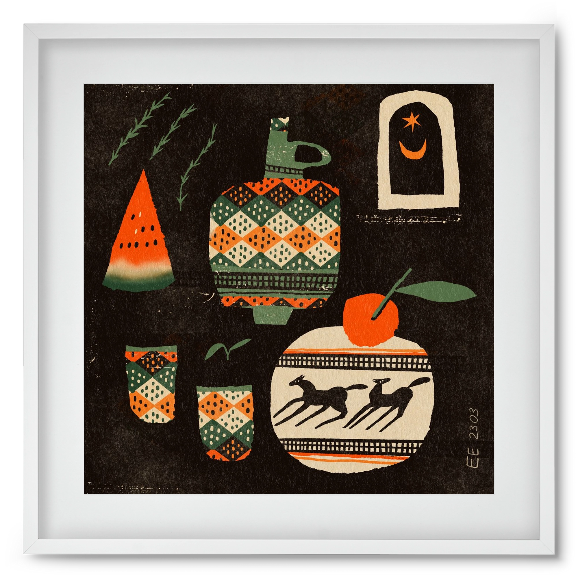 Still life 5., 50x50 cm (40x40 cm), Fehér keret, paszpartuval