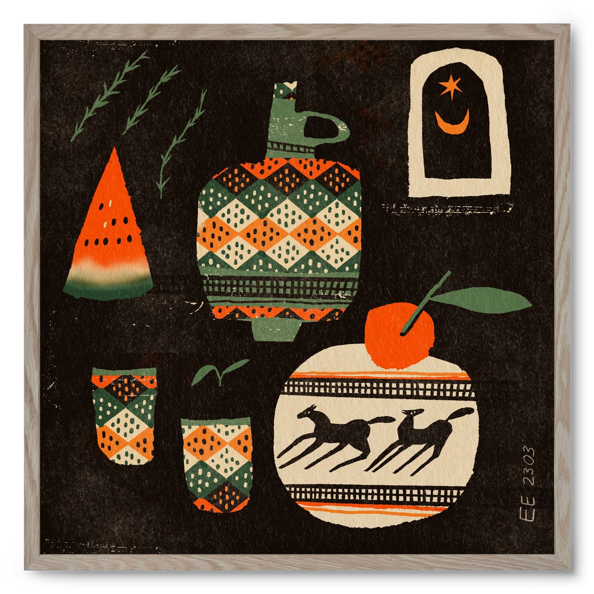 Still life 5., 50x50 cm (50x50 cm), Tölgy keret