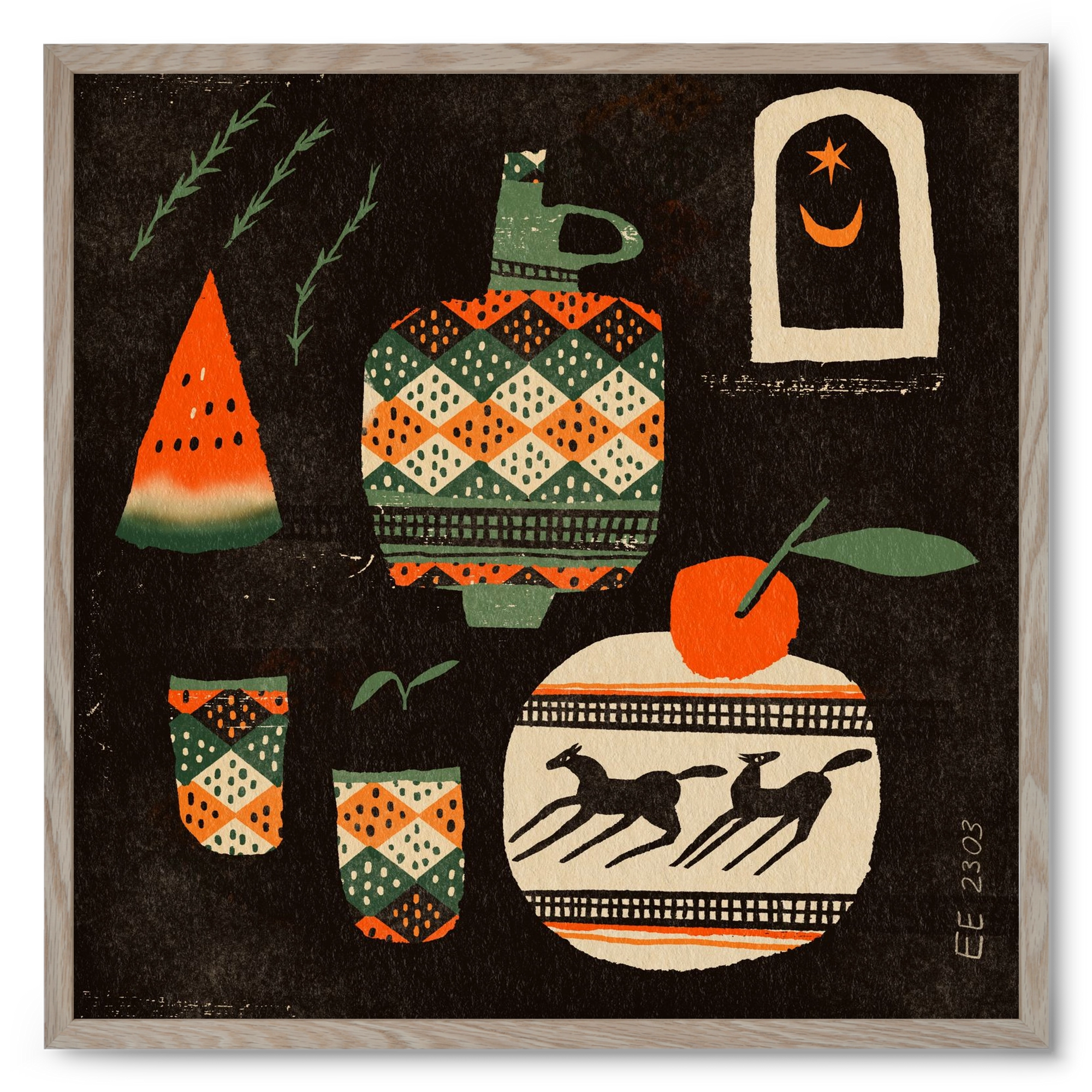 Still life 5., 50x50 cm (50x50 cm), Tölgy keret