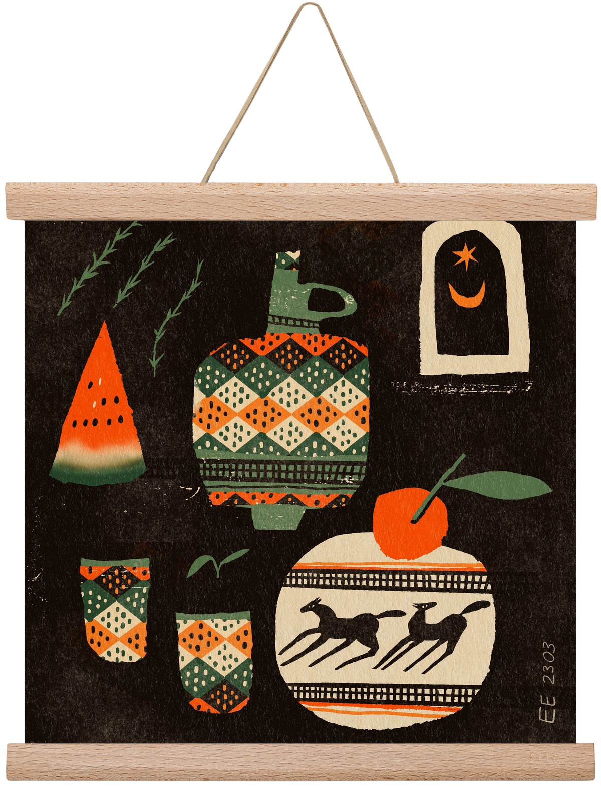 Still life 5., 30x30 cm (30x30 cm), Tölgy akasztó